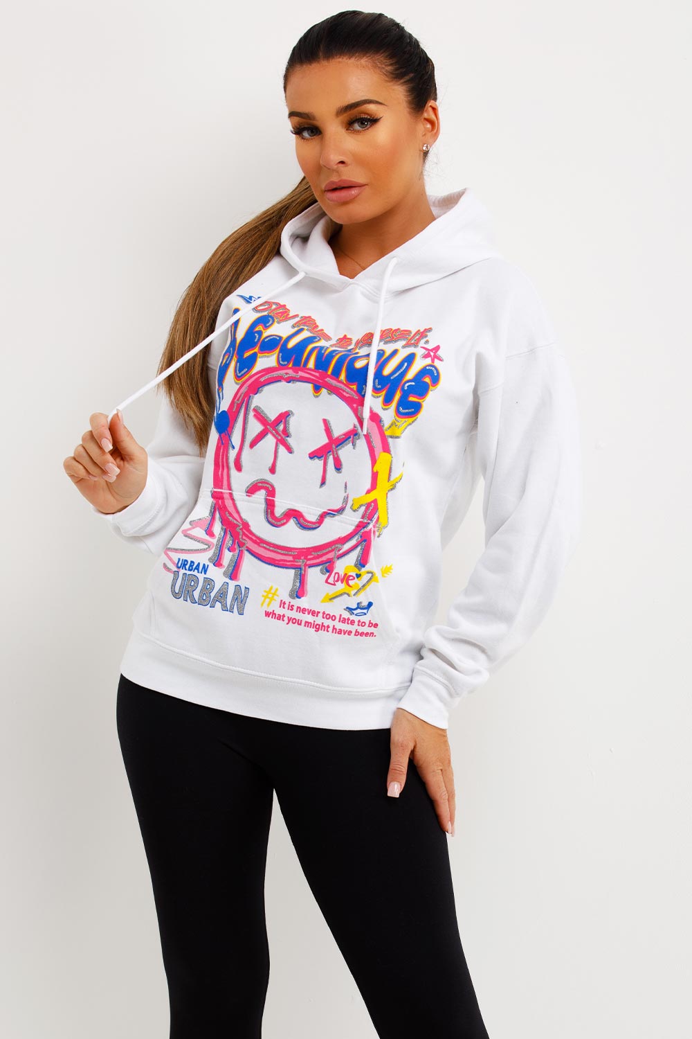 womens hooded sweatshirt be unique print