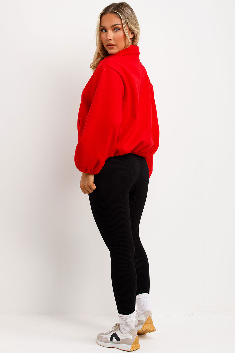 red puffed bomber jacket zara womens uk sale
