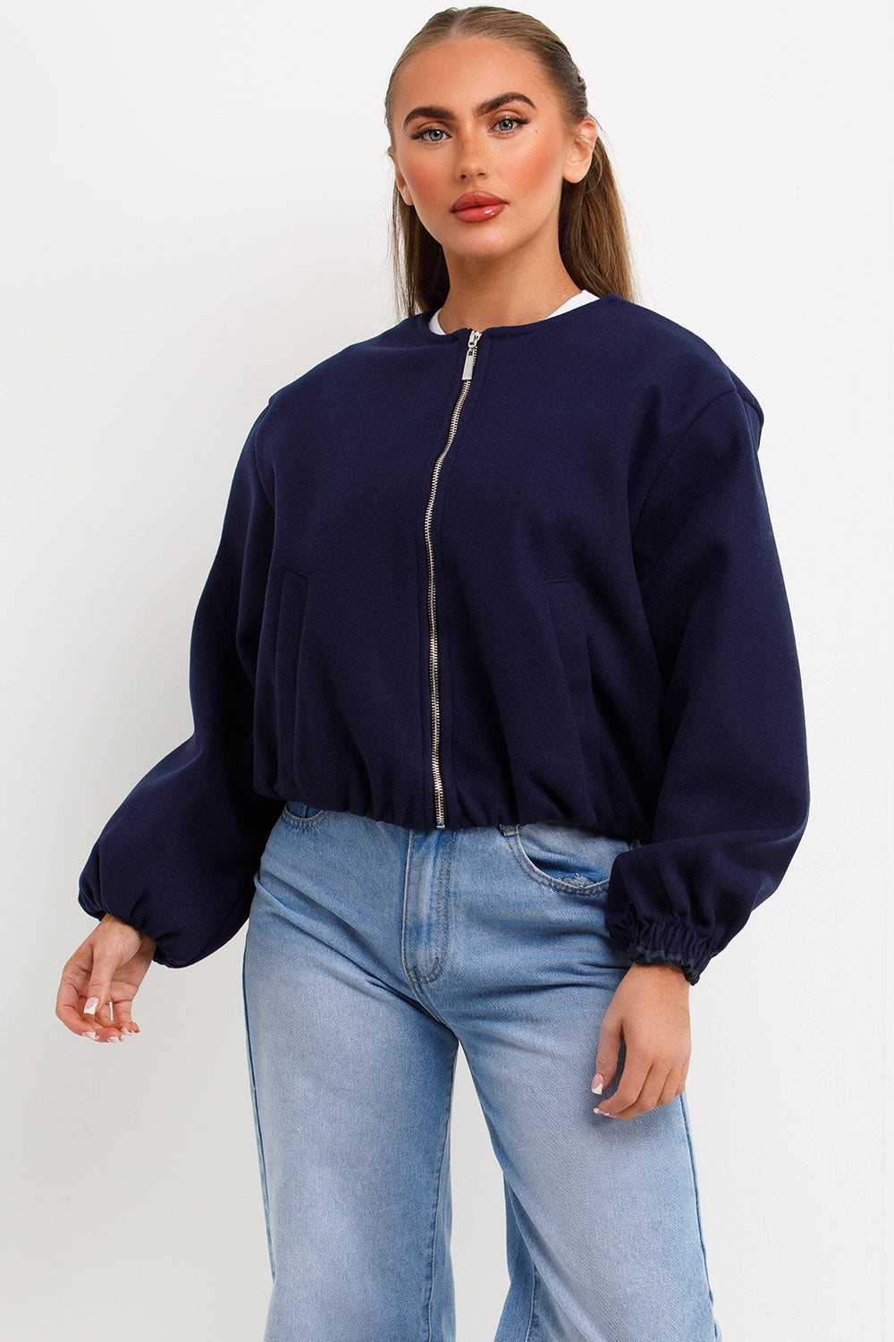 bomber jacket with elasticated hem and elasticated cuffs zara womens uk