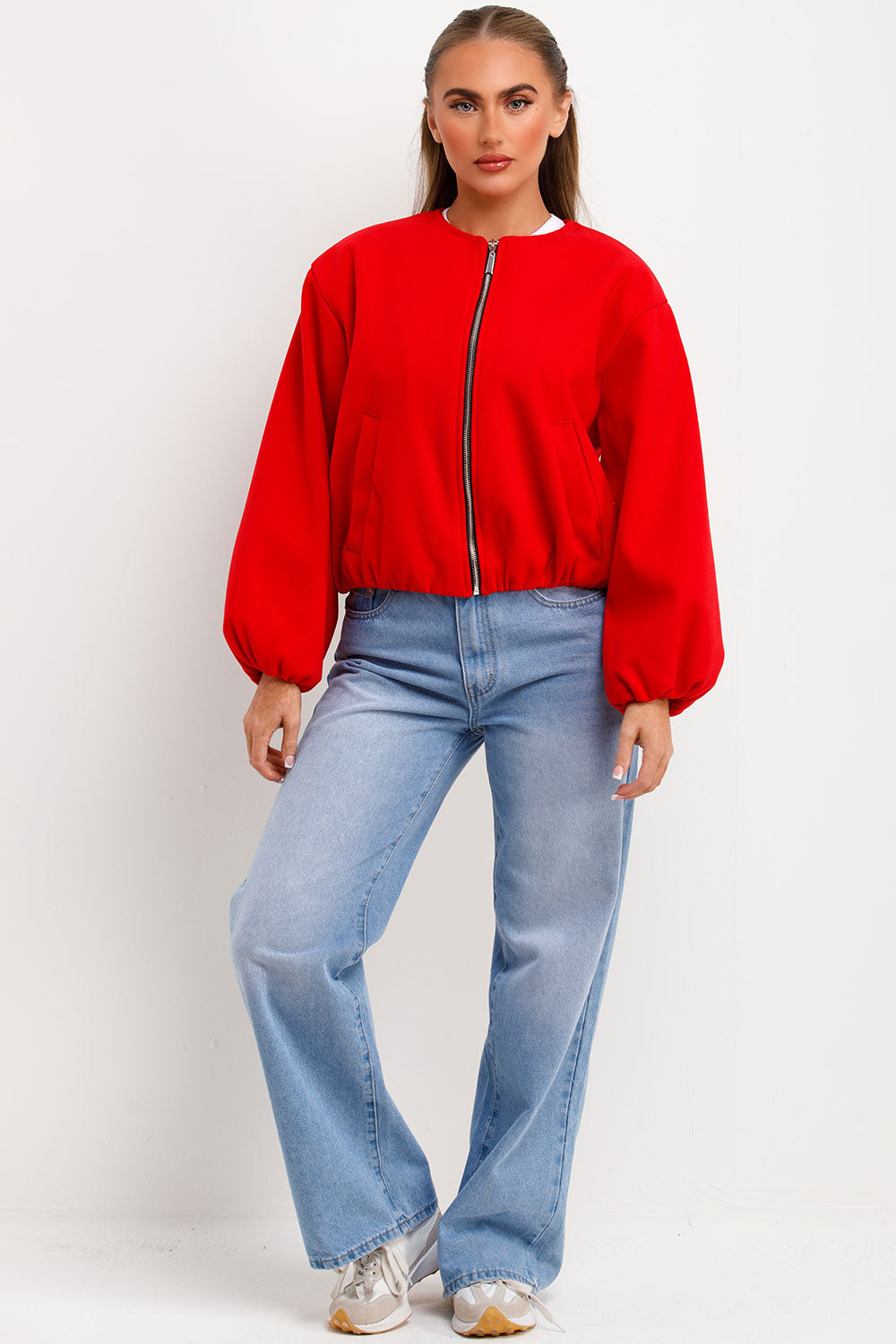 bomber jacket with elasticated hem zara womens