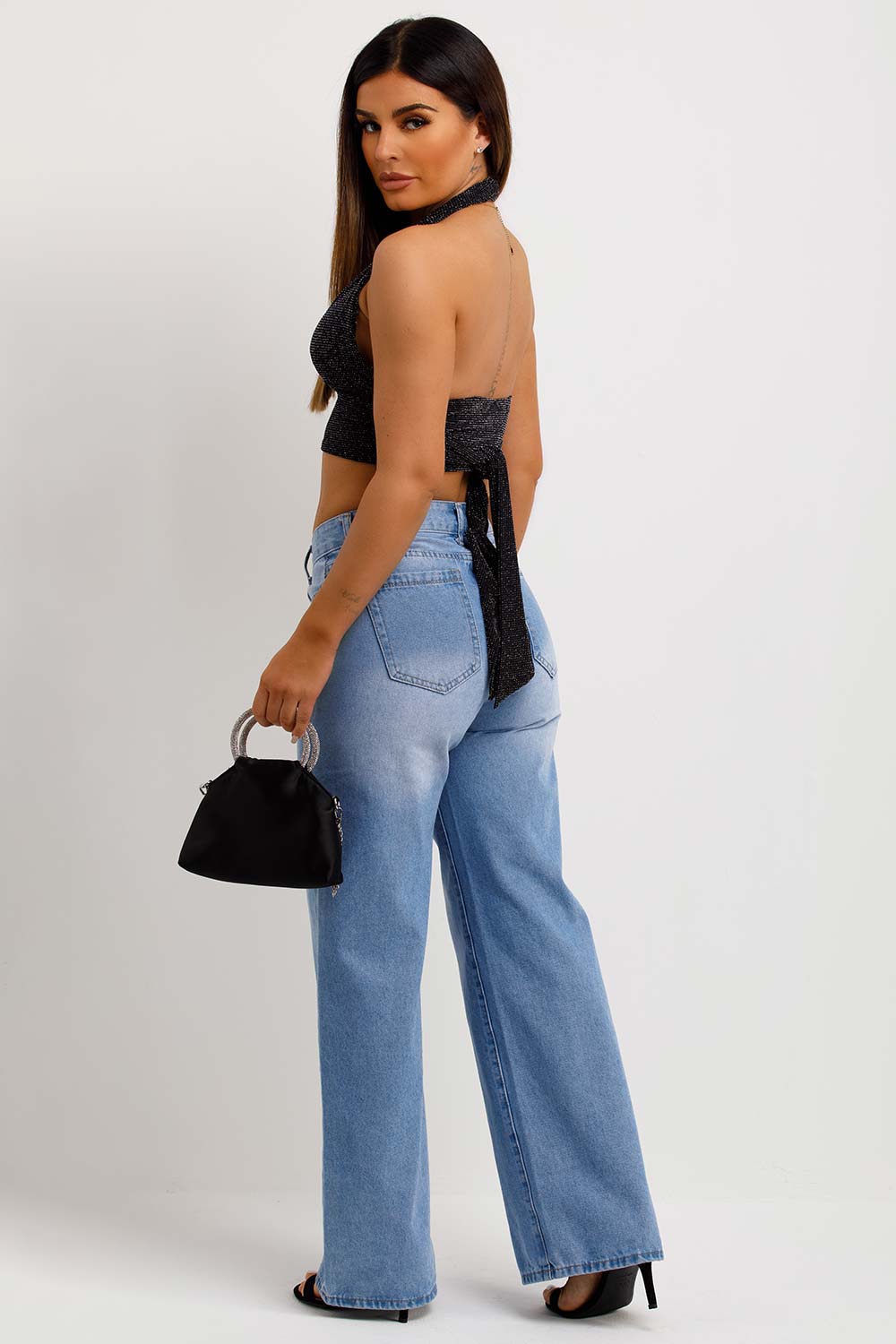 sparkly crop top going out festival rave crop top