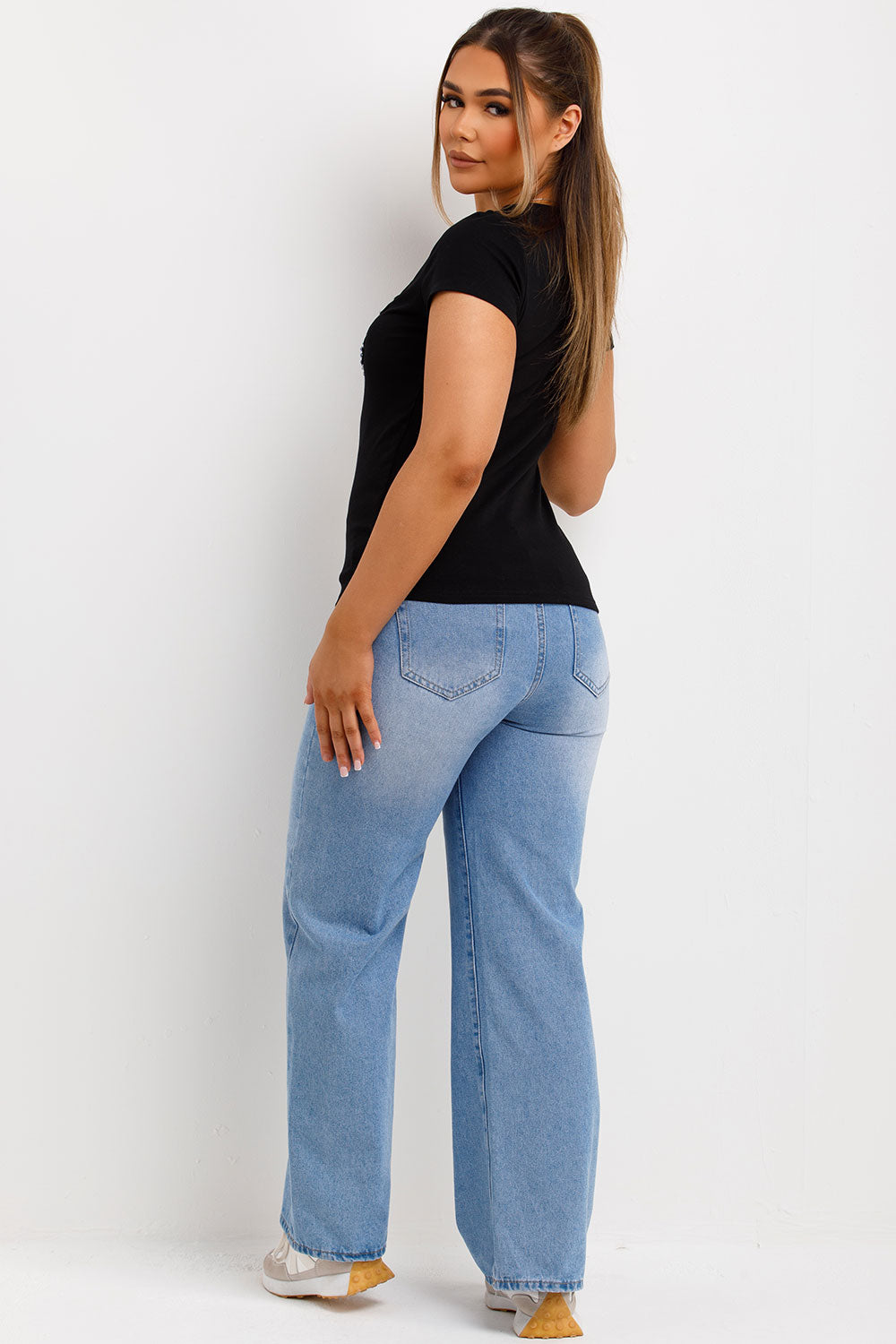 womens t shirt with diamante tiger detail styledup