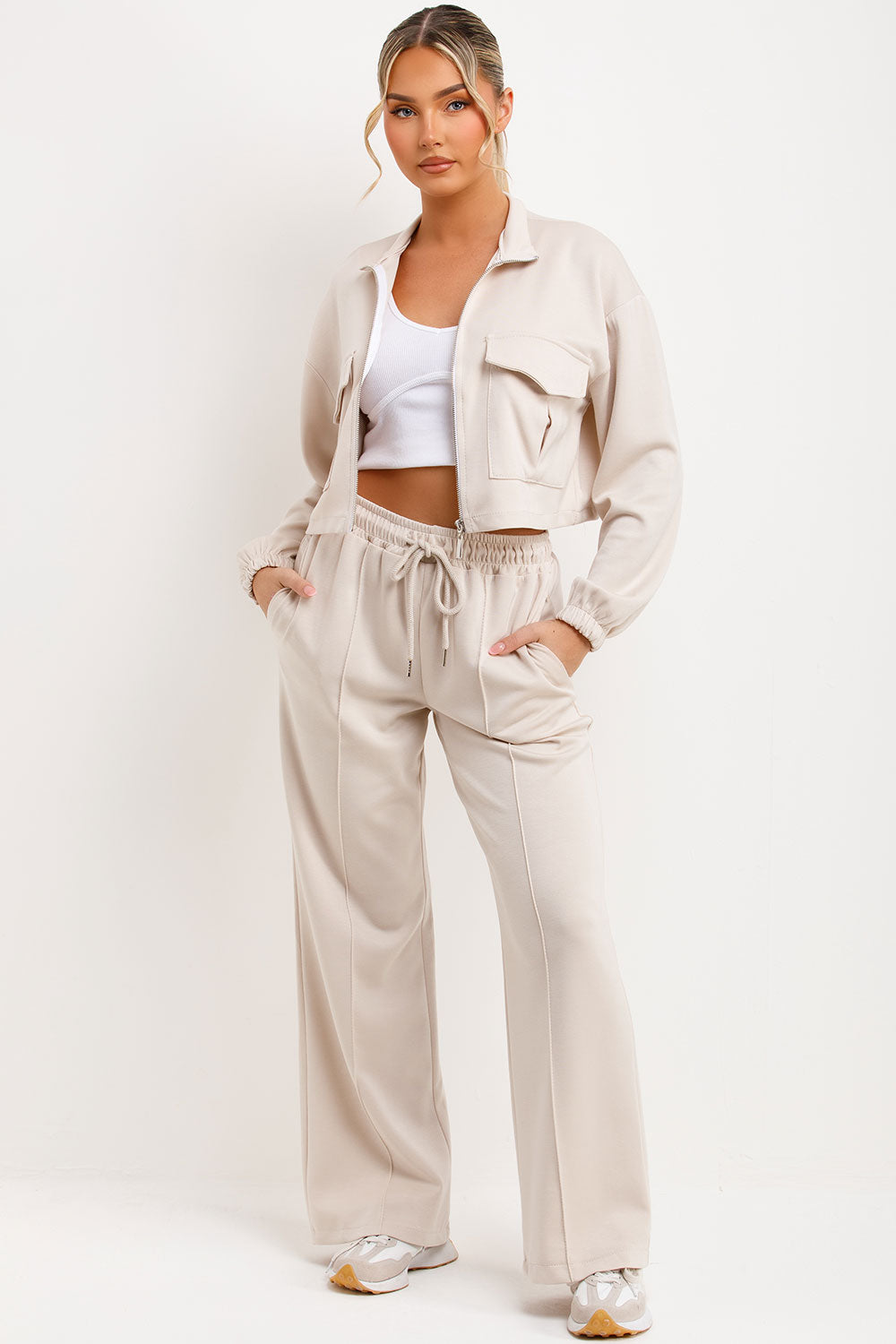 zip up sweatshirt jacket and jogger trousers co ord set