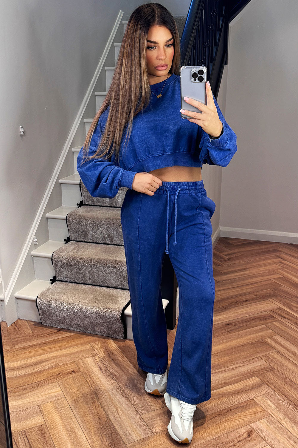 crop jumper and joggers tracksuit loungewear co ord set