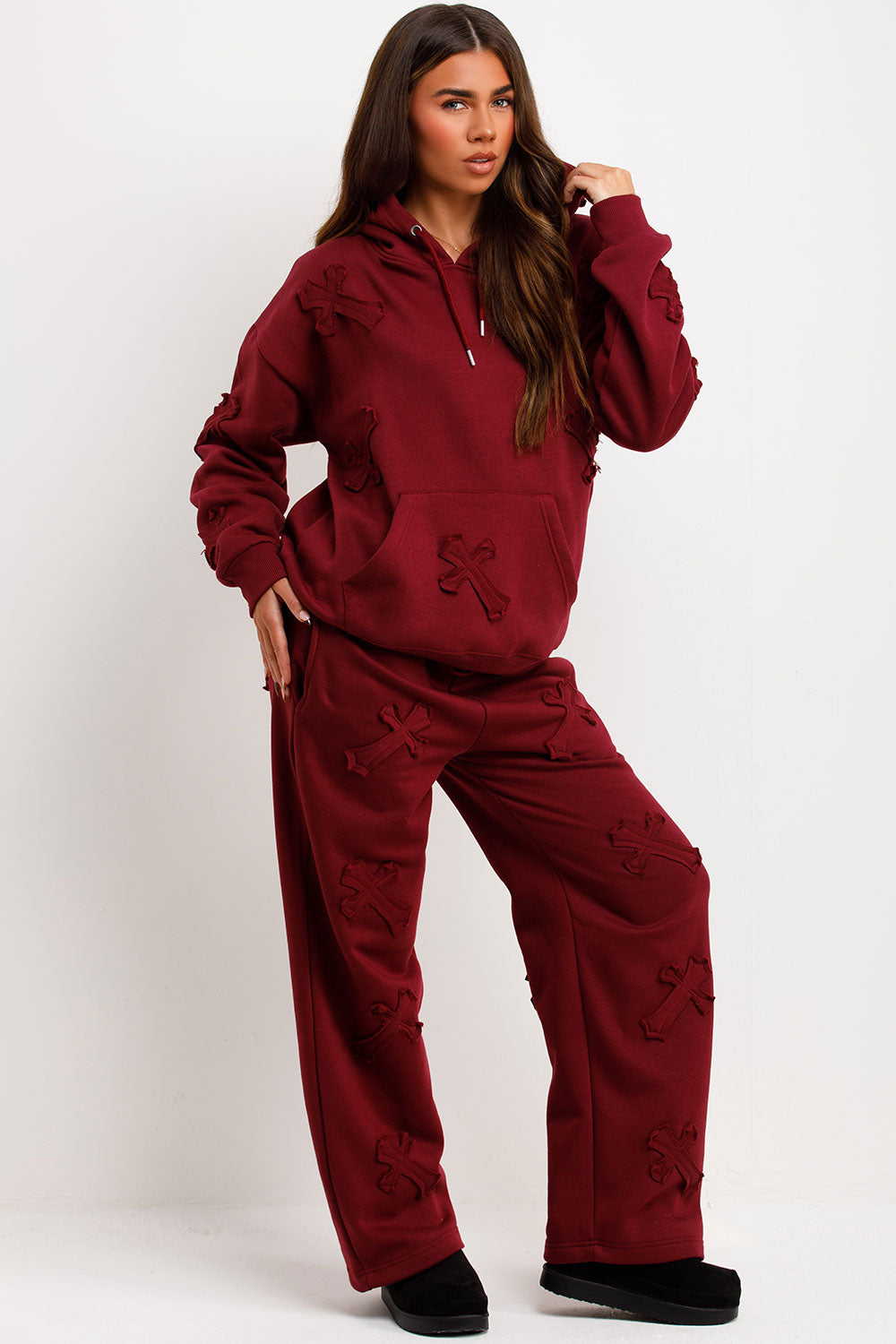 womens crucifix hoodie and joggers