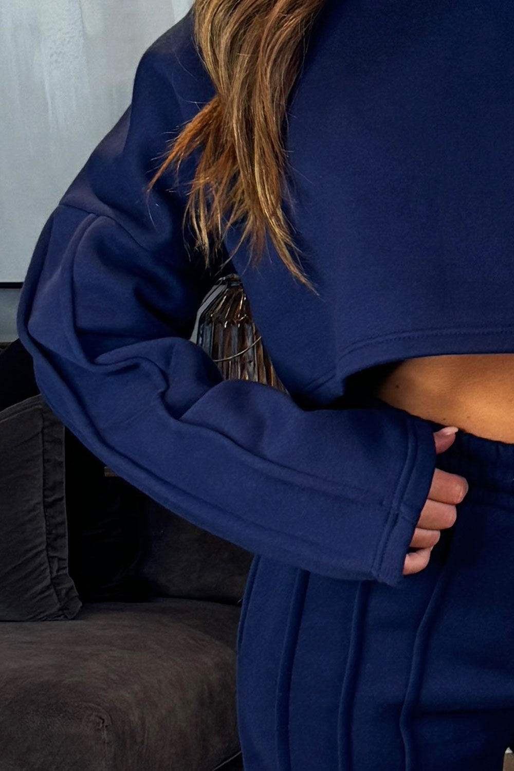 pintuck joggers and sweatshirt tracksuit lounge set