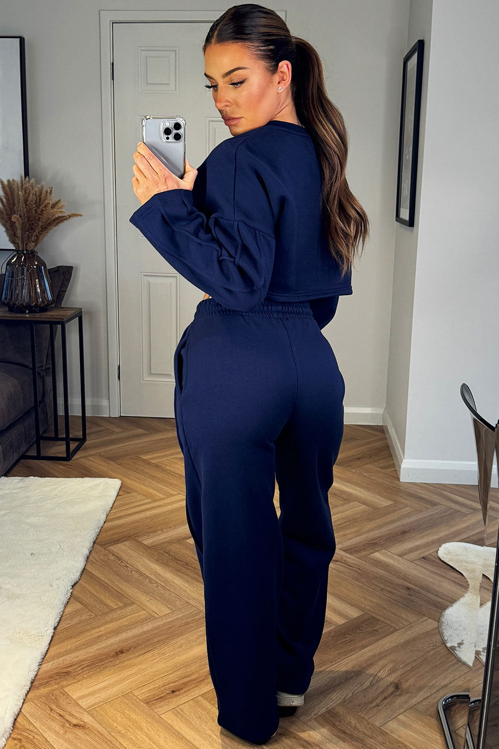 pintuck seam joggers and sweatshirt tracksuit co ord