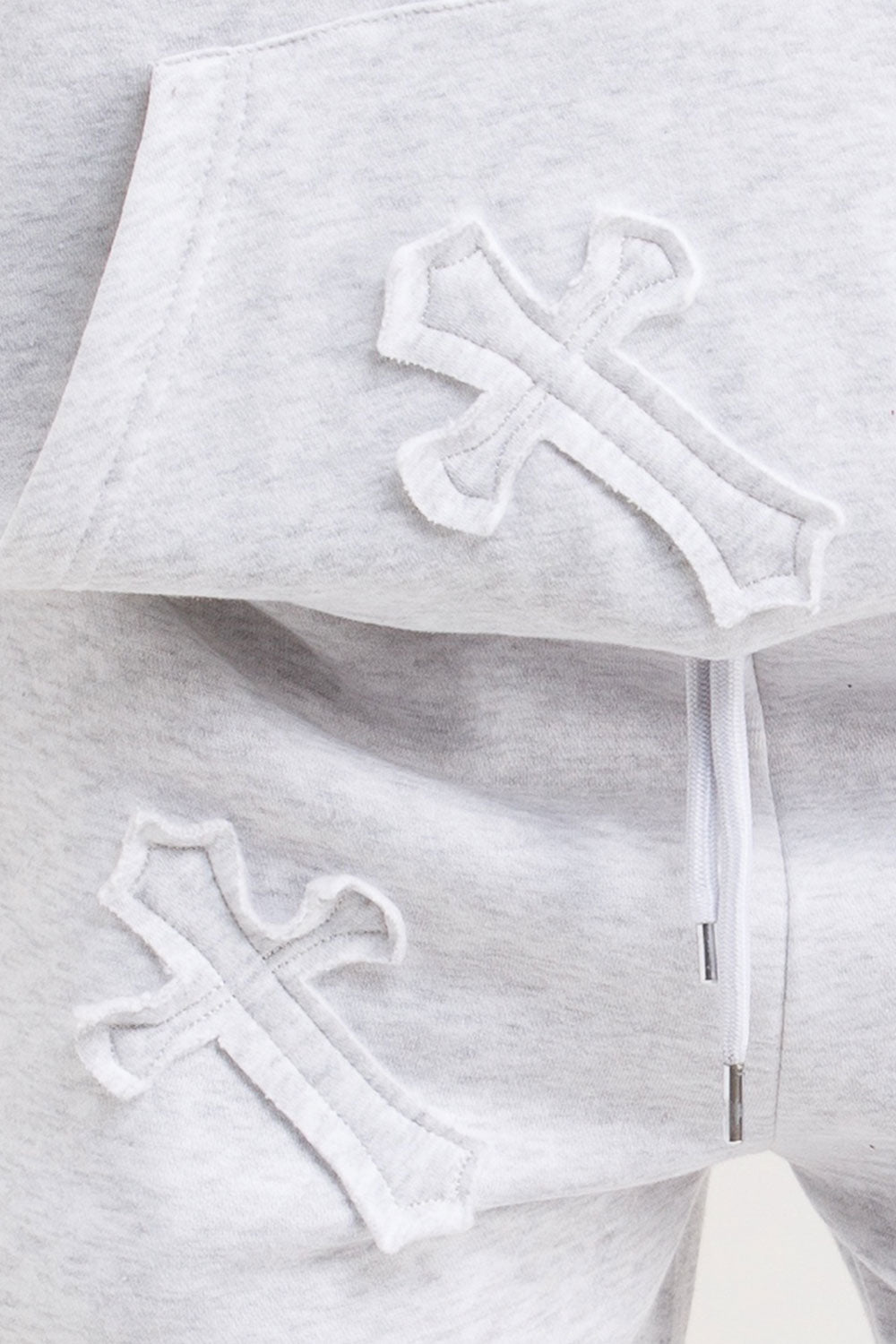 womens distressed cross hoodie and joggers set loungewear styled up