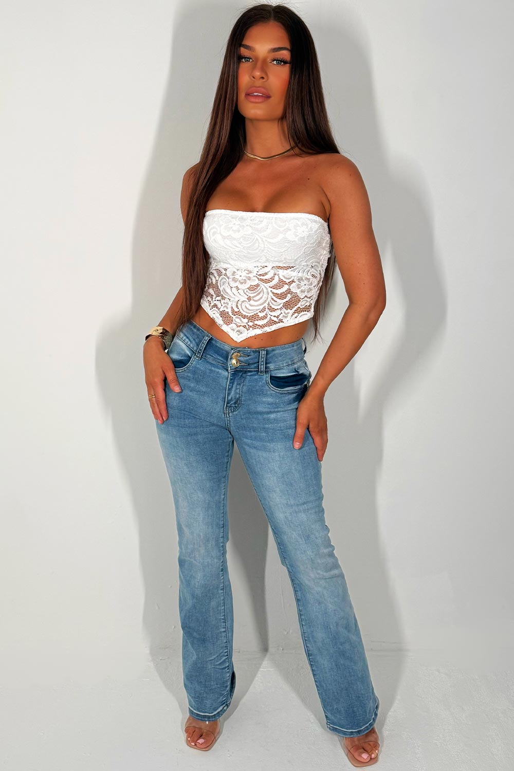 bandeau lace top summer holiday festival outfit styledup
