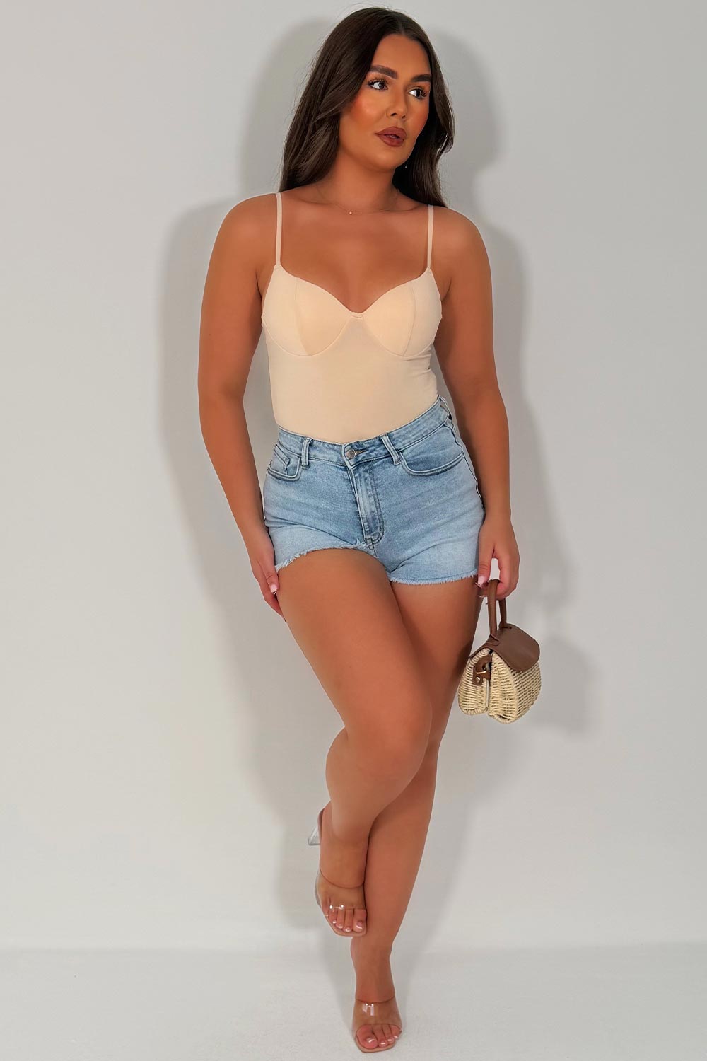 skin tone cupped corset top styledup uk