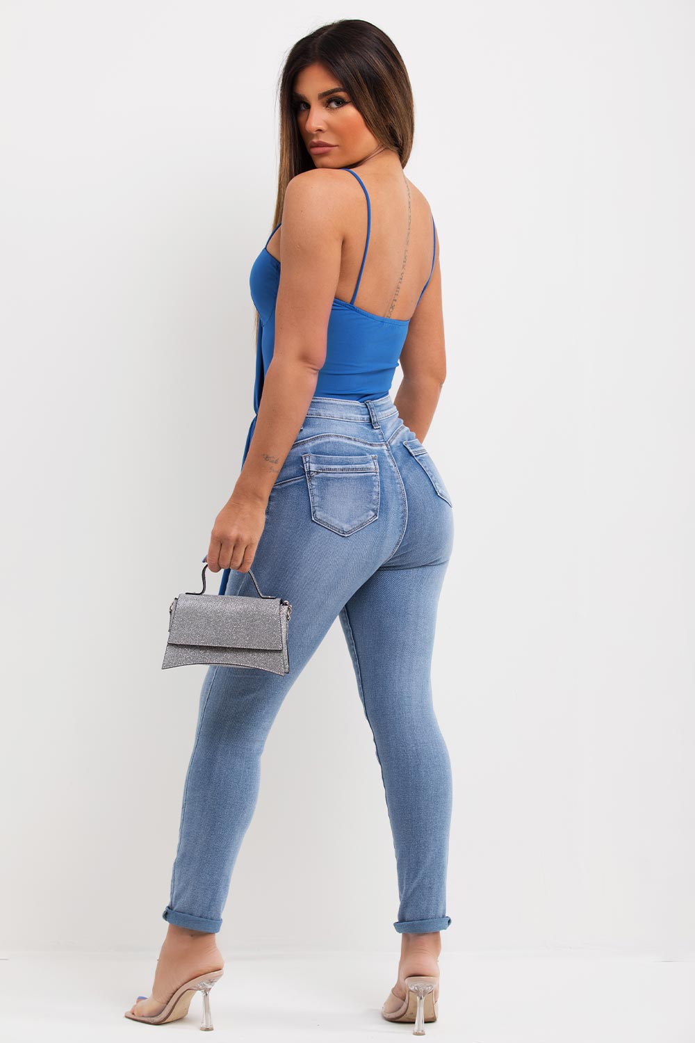 going out occasion top with drape detail