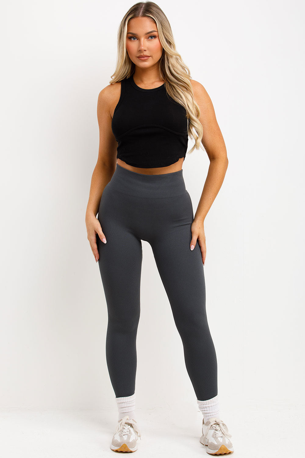 grey thick rib lululemon yoga leggings activewear