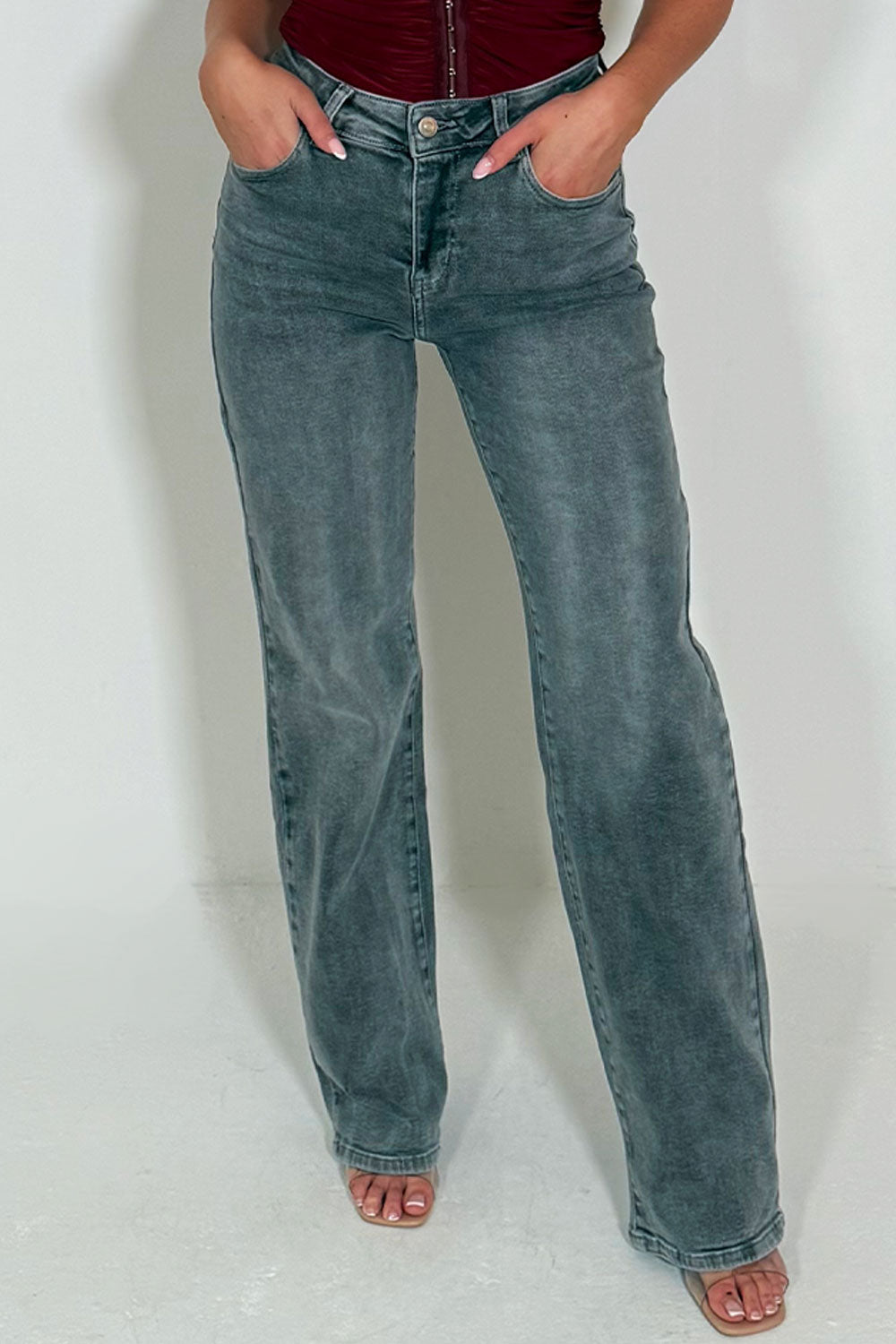 womens grey denim jeans zara uk