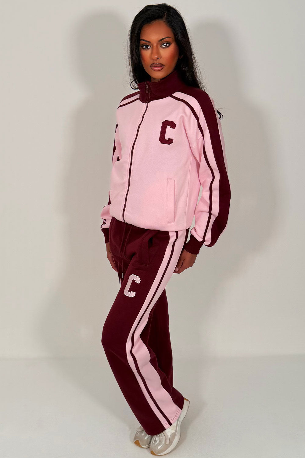 womens zip up tracksuit lounge set airport outfit styledup