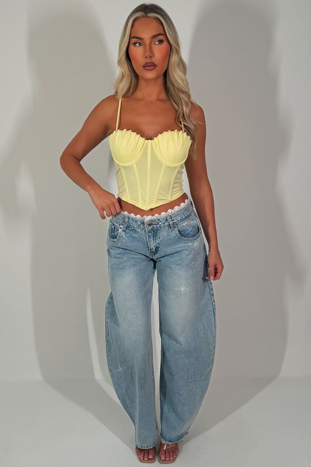 bustier corset crop top with straps styledup