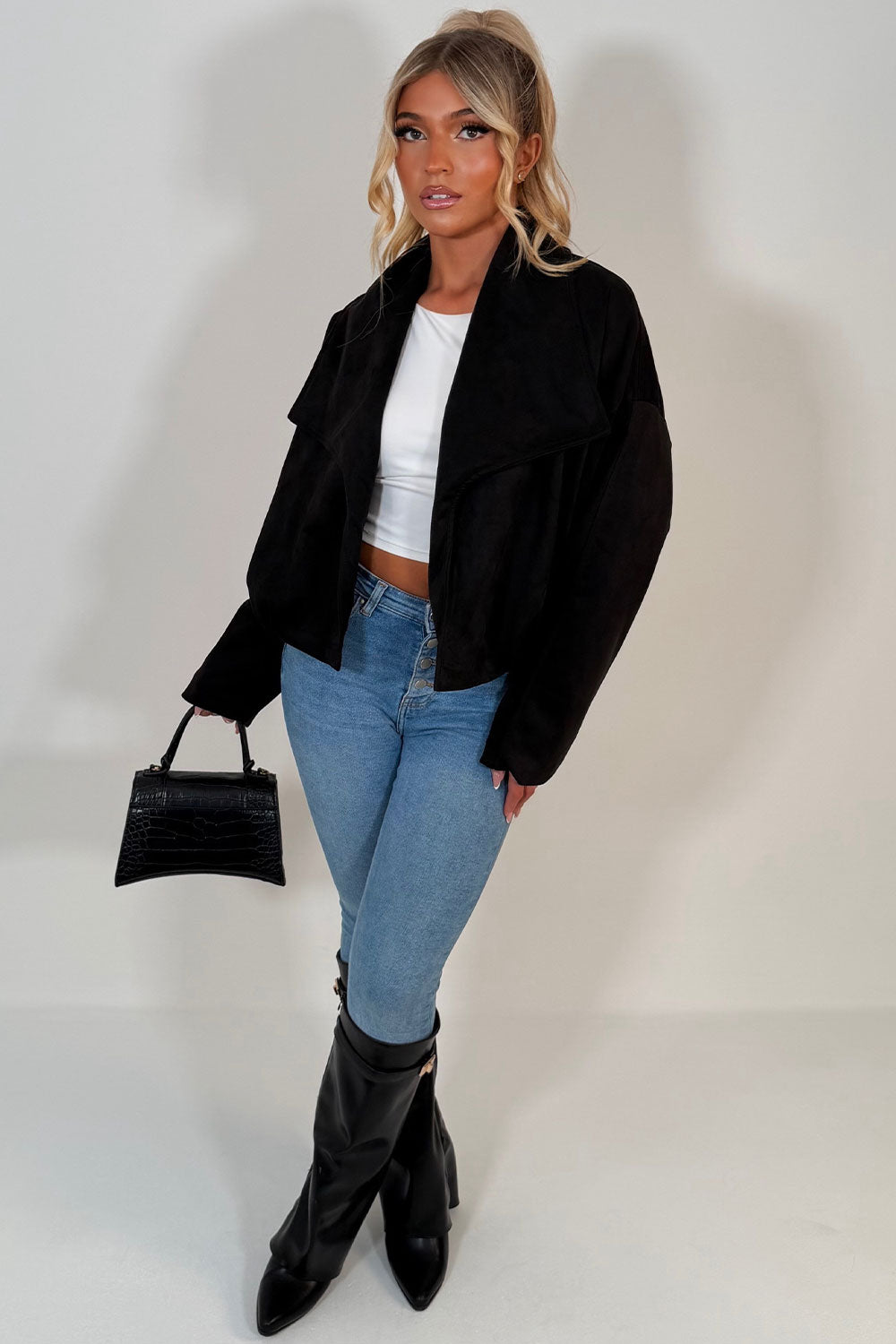womens new season faux suede jacket styledup uk