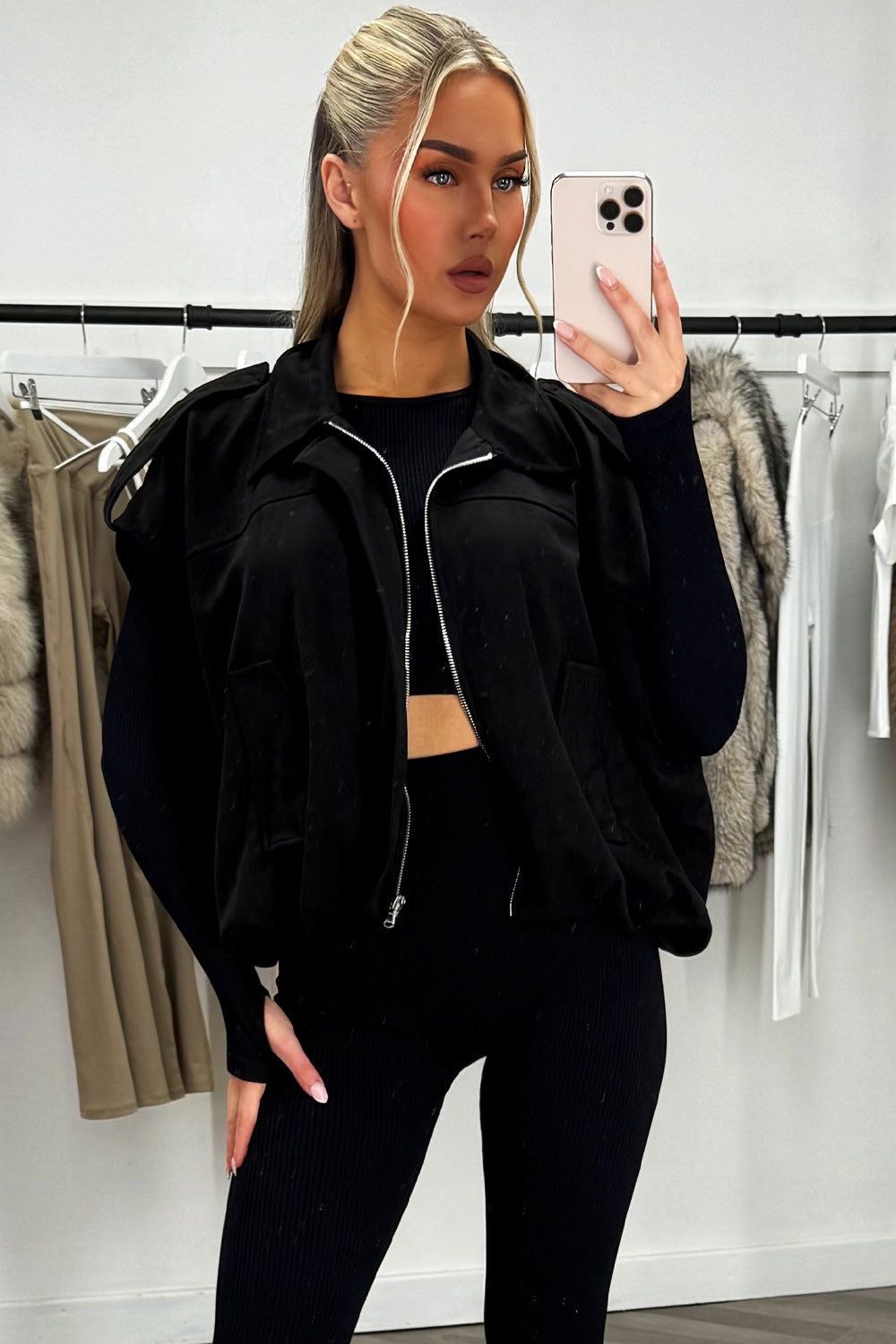 faux suede sleeveless jacket womens zara uk