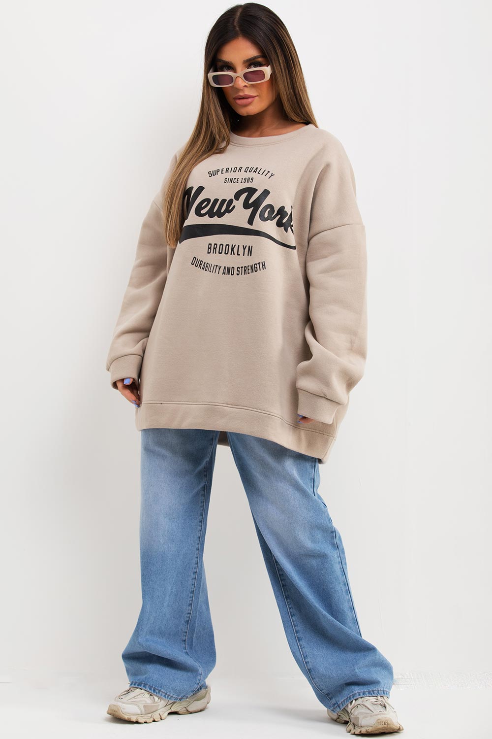 new york slogan sweatshirt womens uk