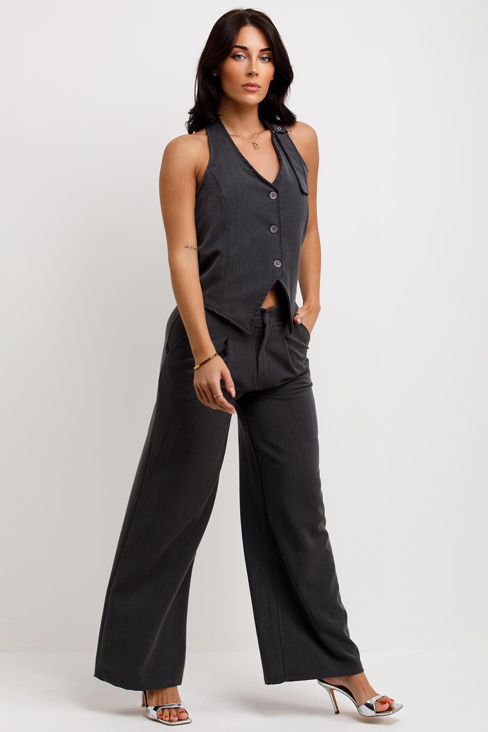 womens trousers and waistcoat co ord set zara womens