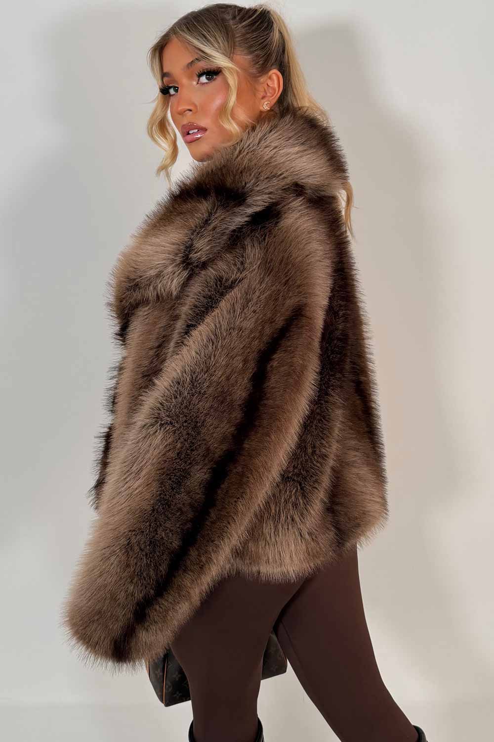 womens faux fur coat zara uk