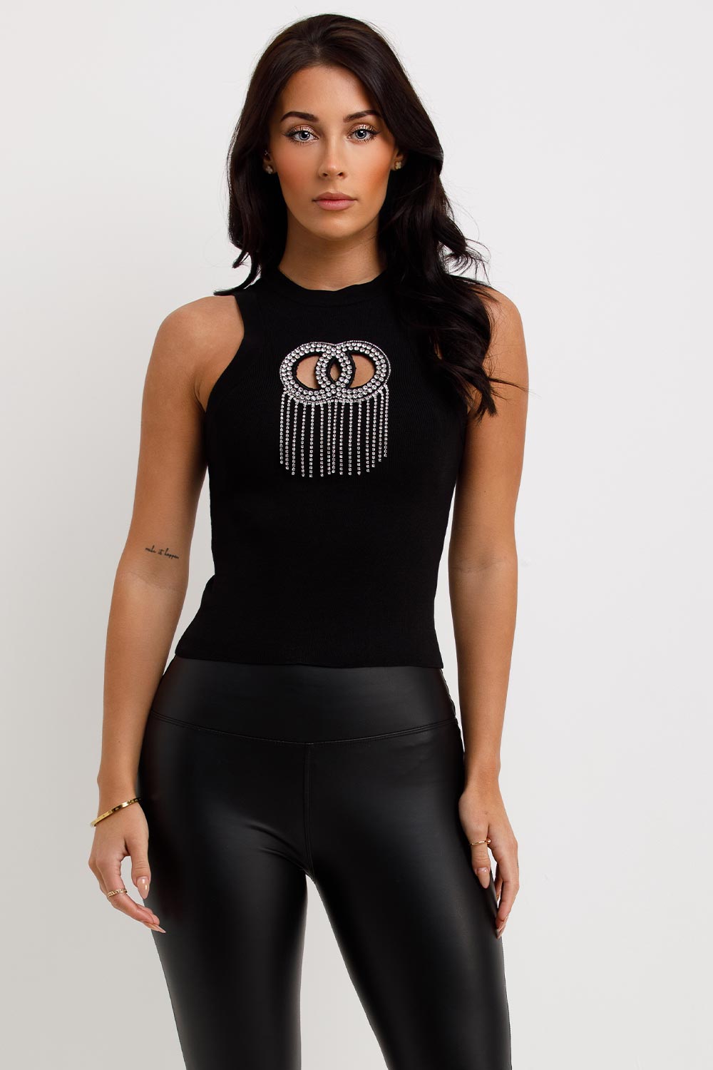 sparkly diamante christmas going out party top