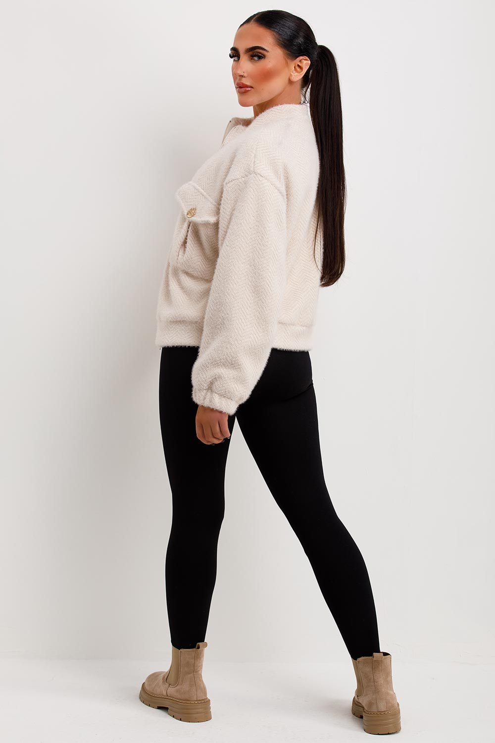 zara womens aviator bomber jacket textured