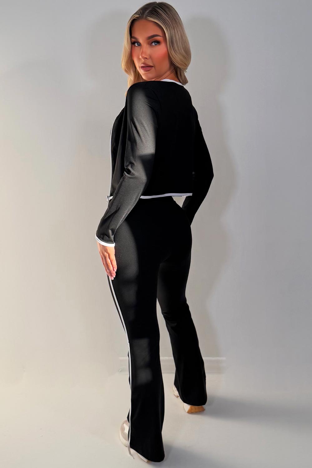 skinny flare pants and zip up sports jacket 3 piece co ord set lululemon womens uk