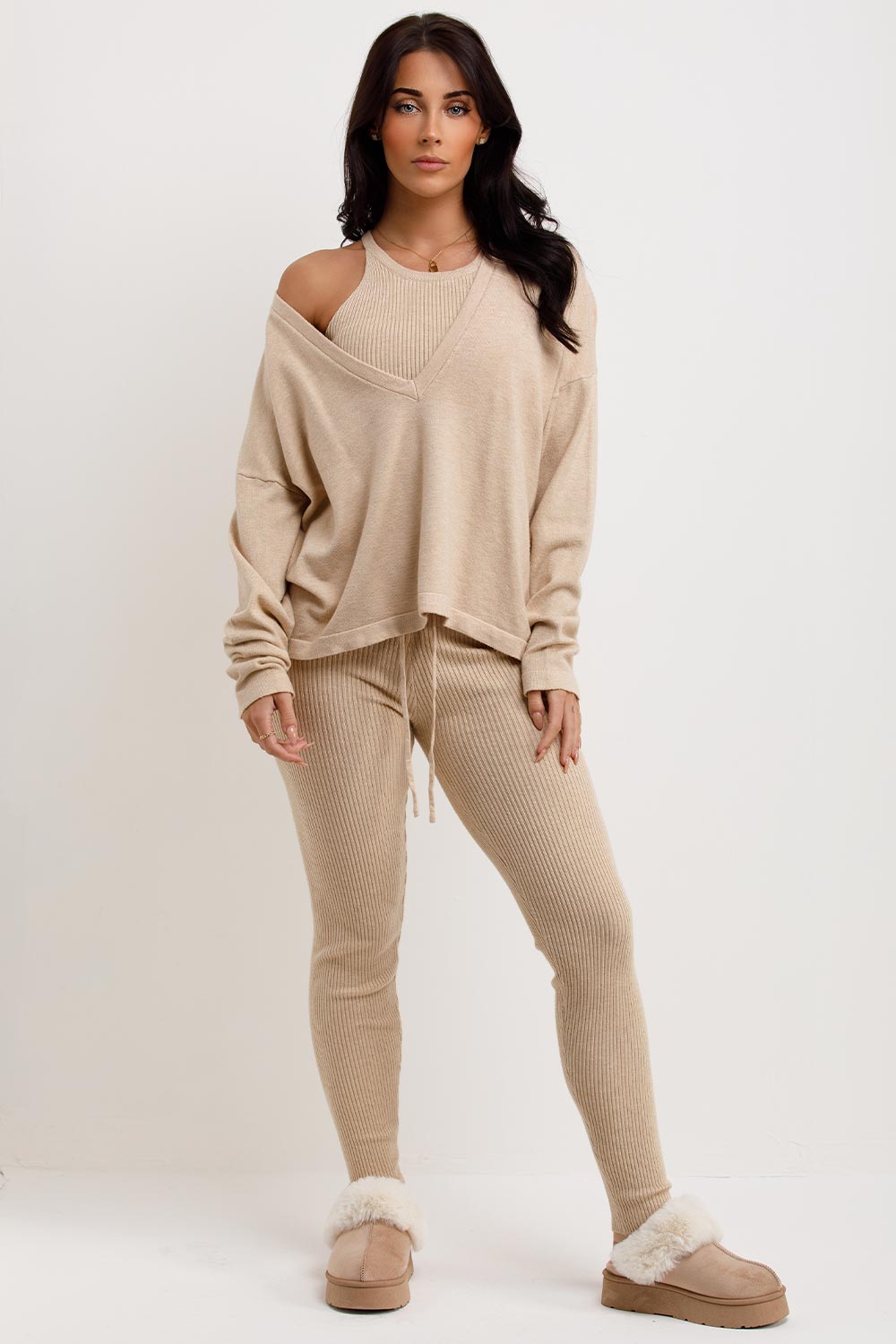 womens three piece lounge set