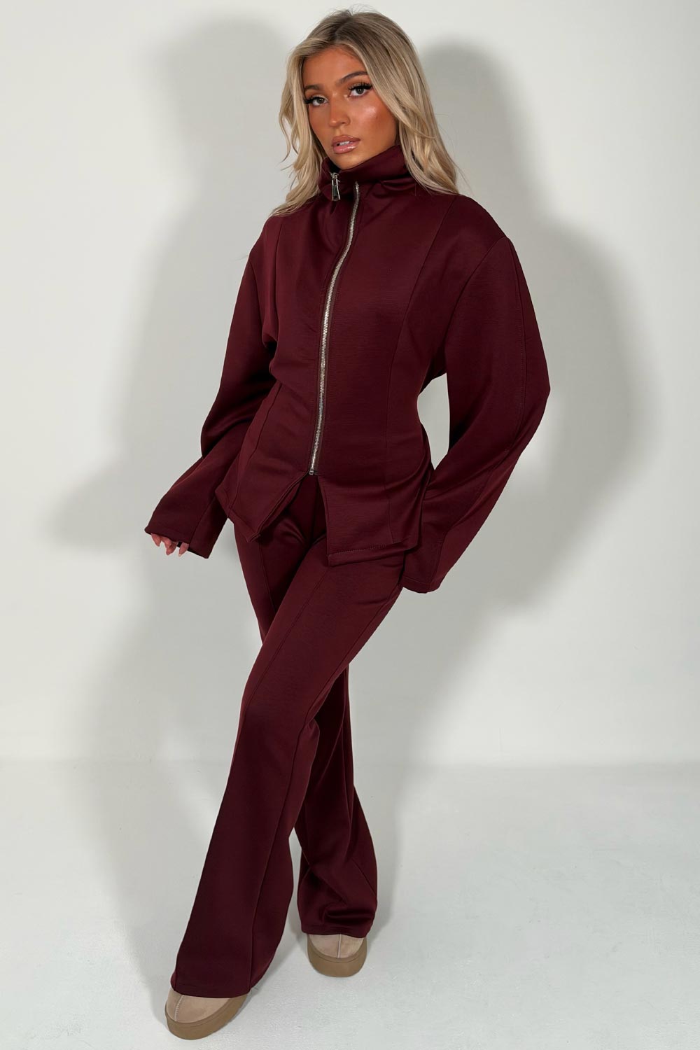 cinched waist tie back loungewear set styledup uk