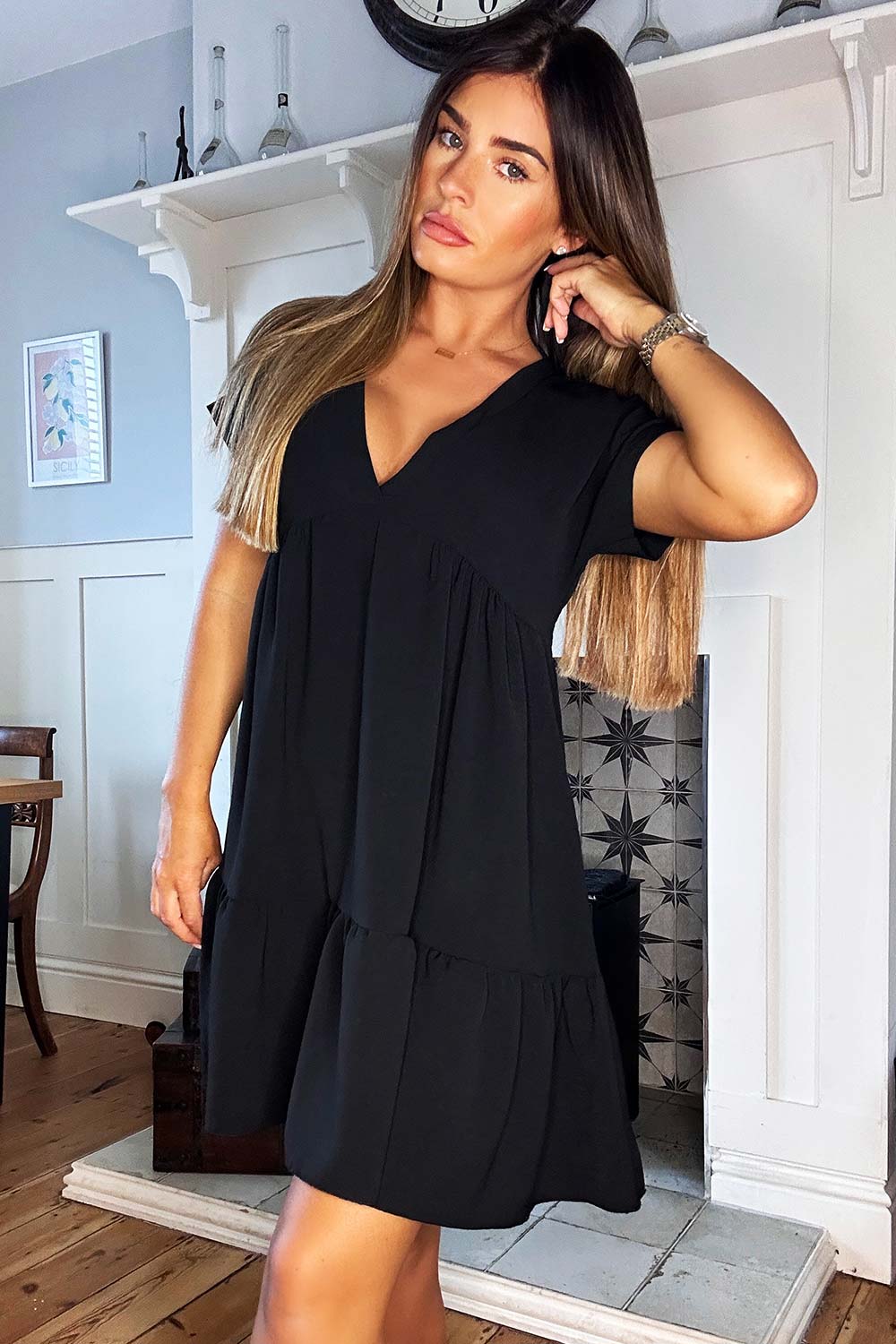 tiered smock dress holiday outfit