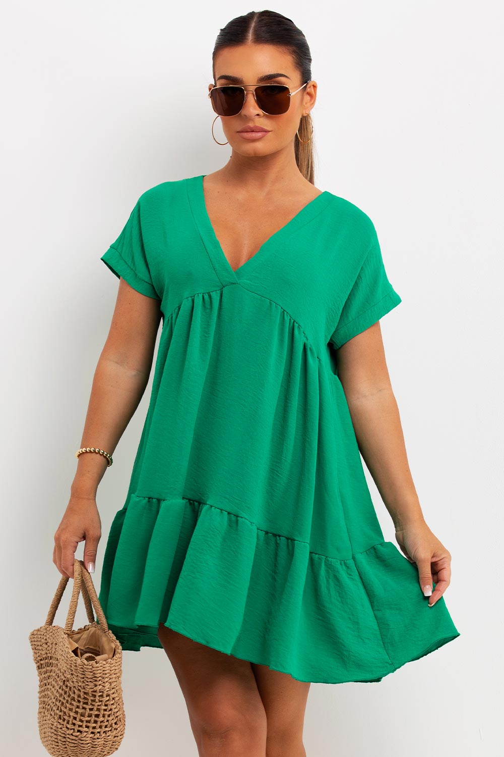 tiered smock dress