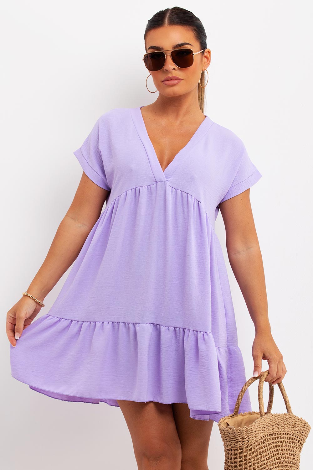 frill tiered smock holiday dress