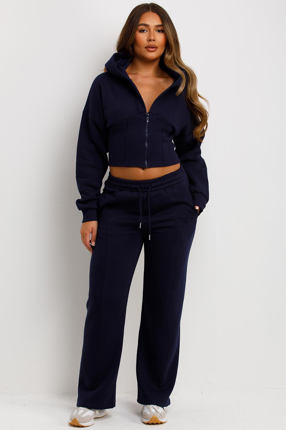 womens joggers and crop corset hoodie everyday tracksuit set styledup fashion