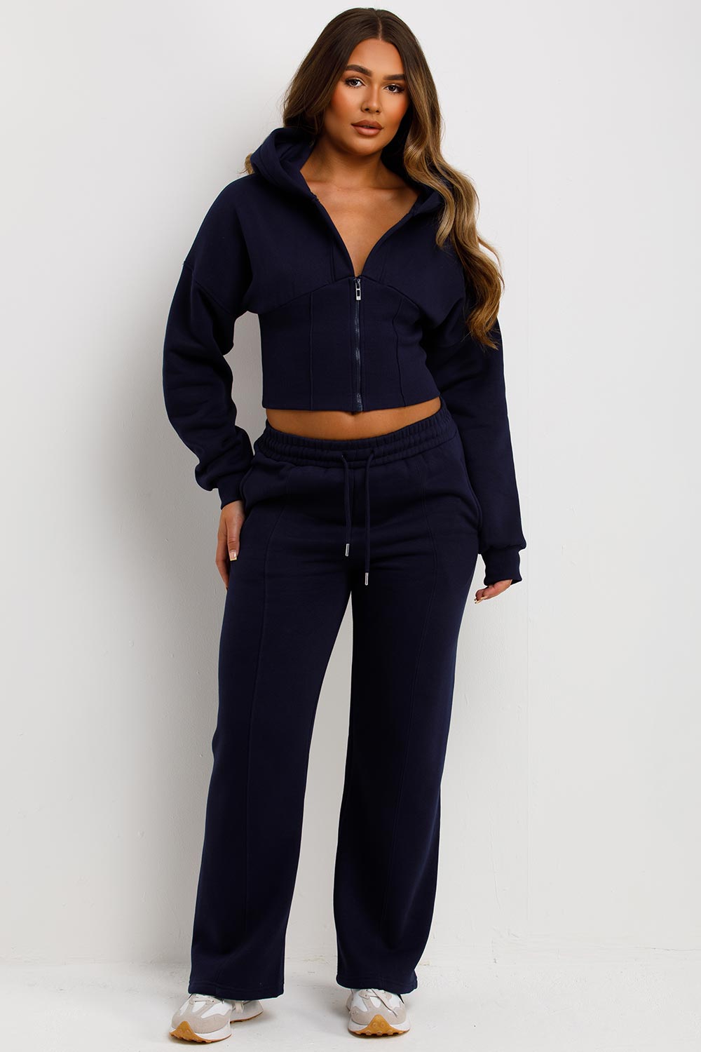 corset hoodie and joggers tracksuit co rod set for womens styledup