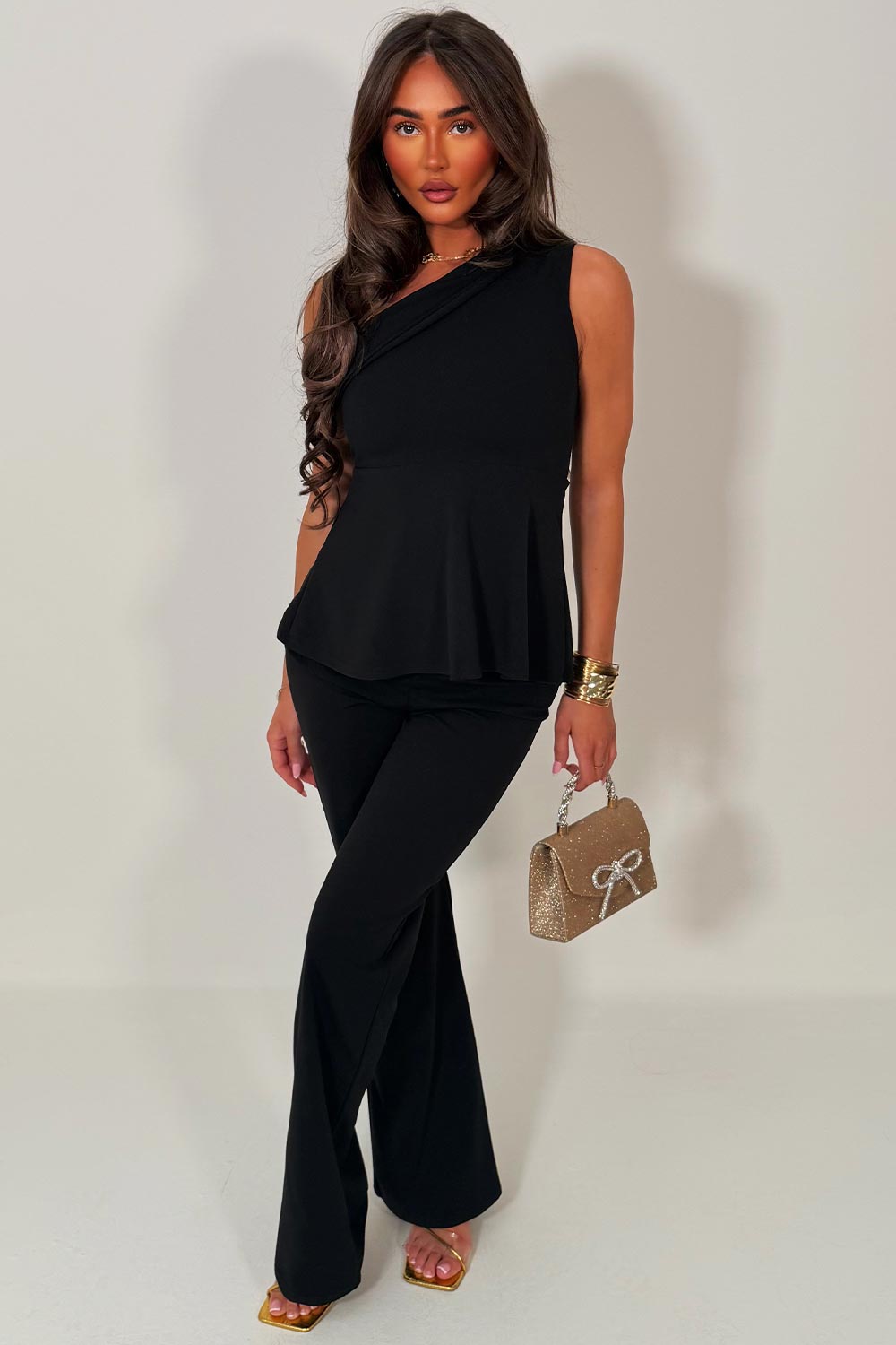 one shoulder top and wide leg trousers two piece going out outfit for any occasion styledup uk sale