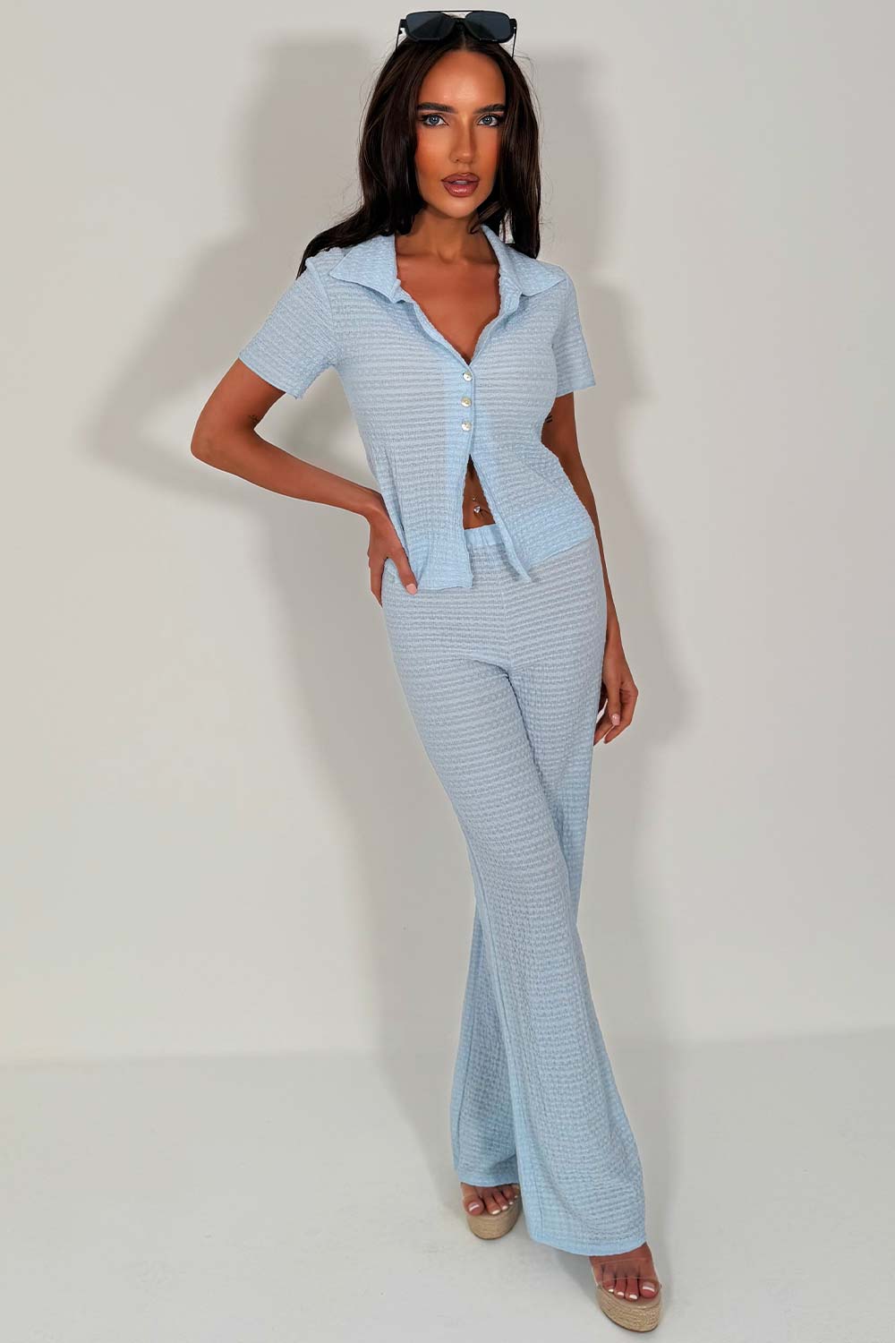 zara womens top and straight leg trousers co ord set summer holiday outfit
