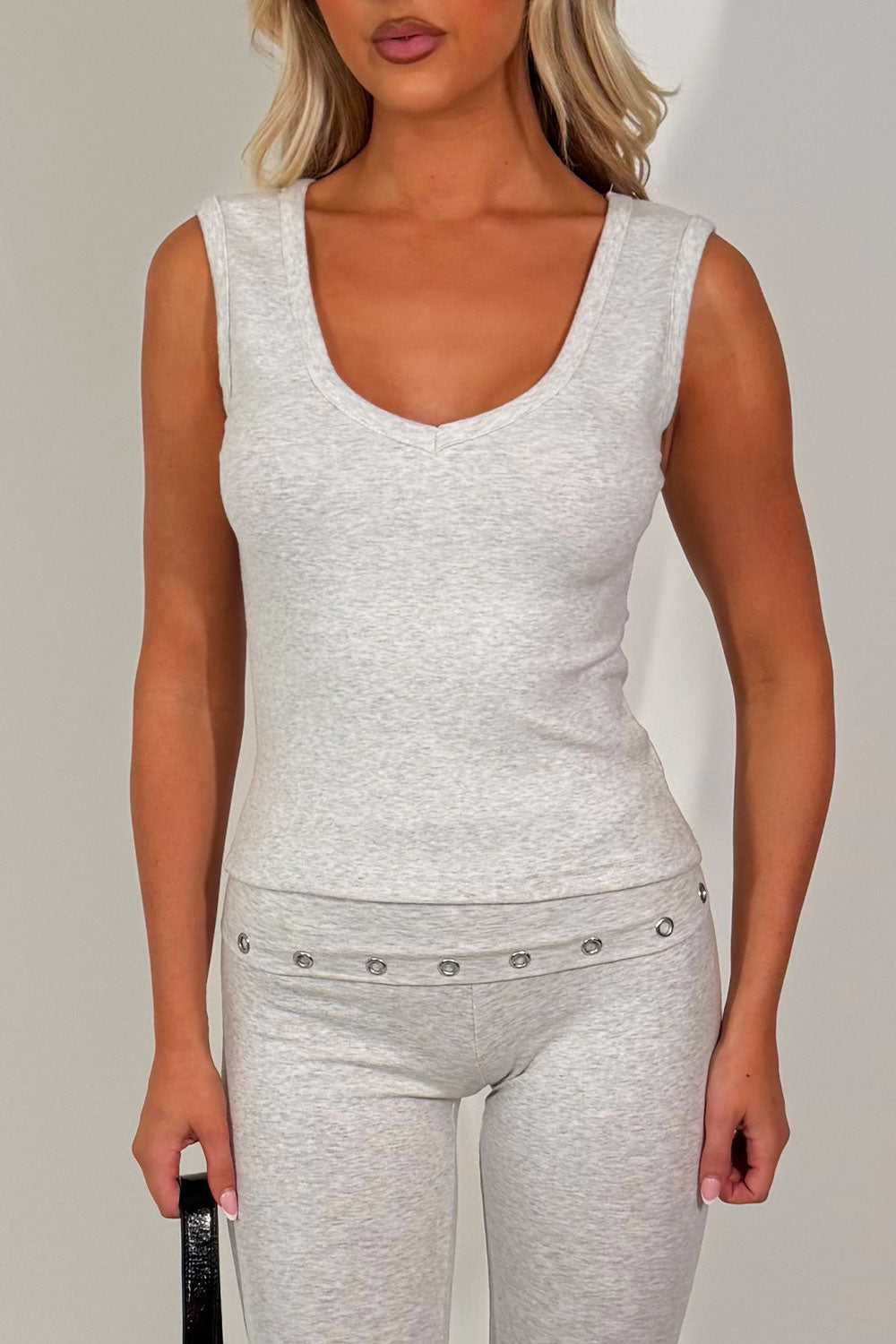 womens capri trousers and top co ord set with foldover eyelet detail summer holiday festival outfit styledup edikted uk