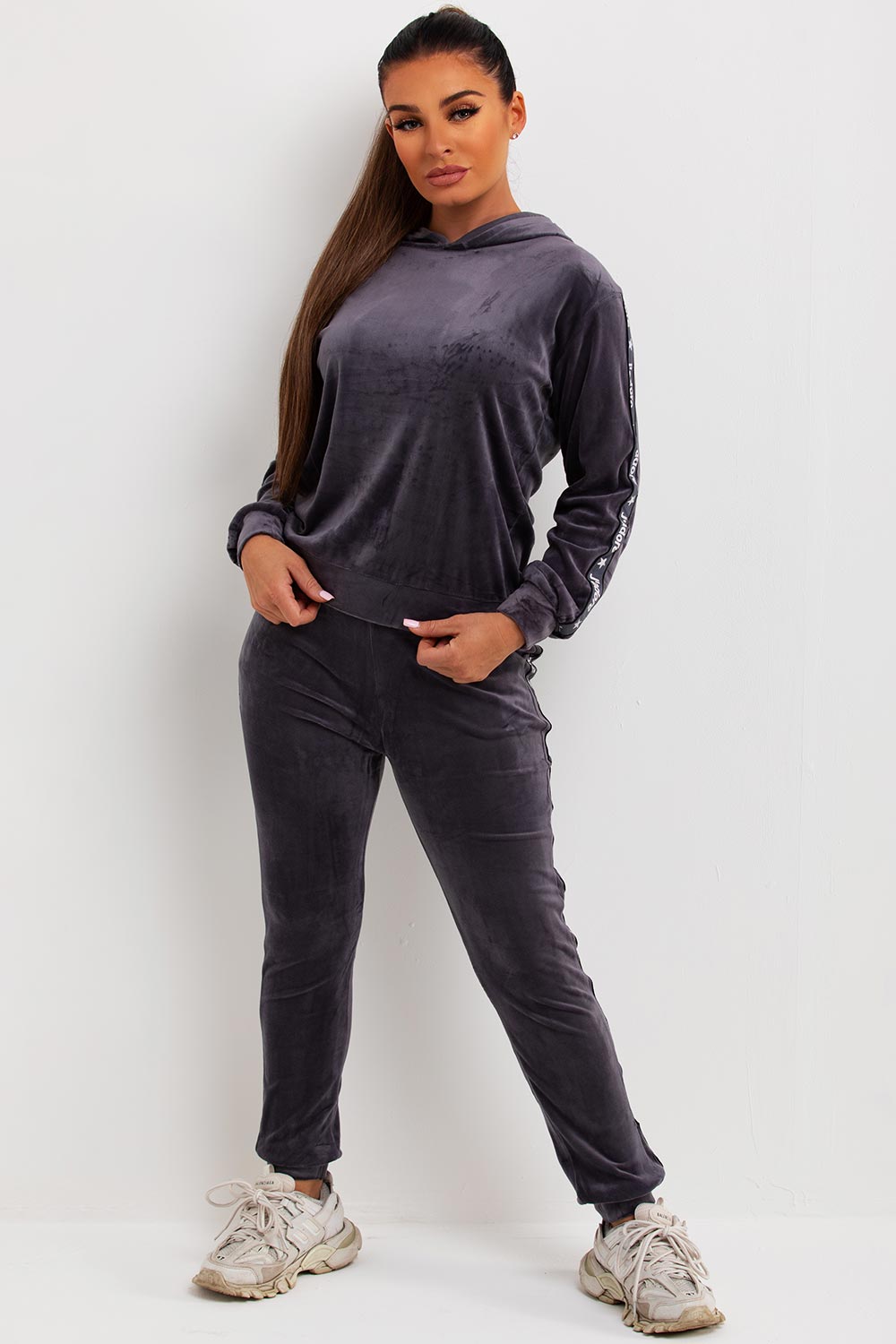 womens velour tracksuit velvet lounge set co ord