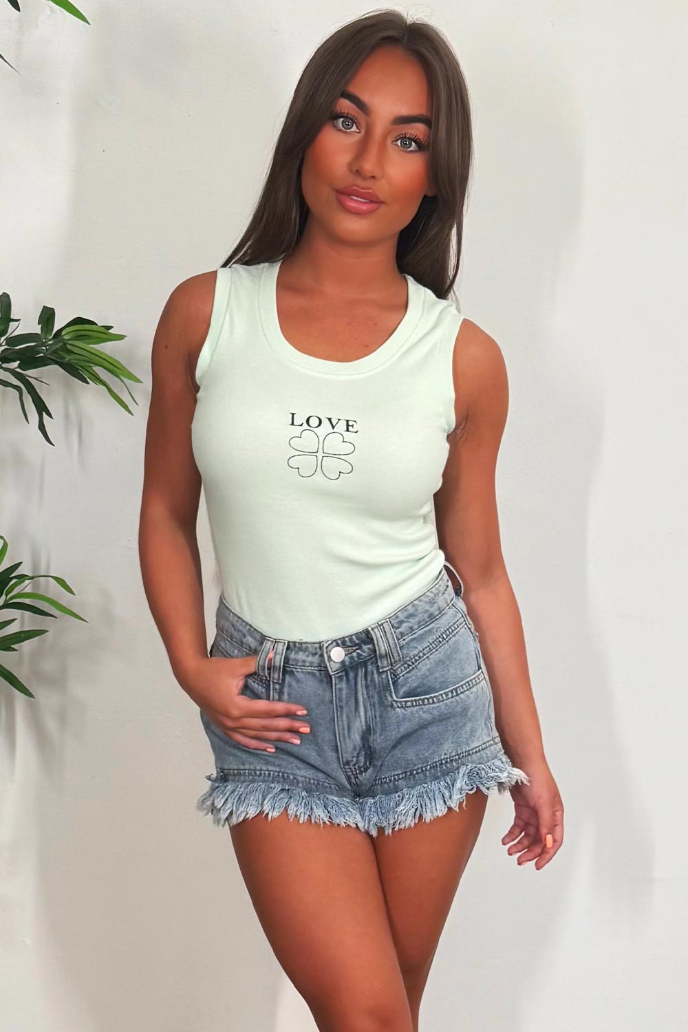 womens rib vest top holiday clothes