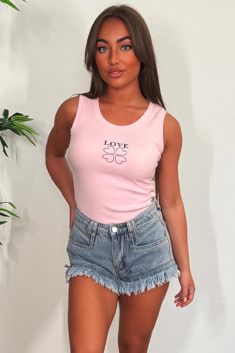 womens rib vest top holiday clothes