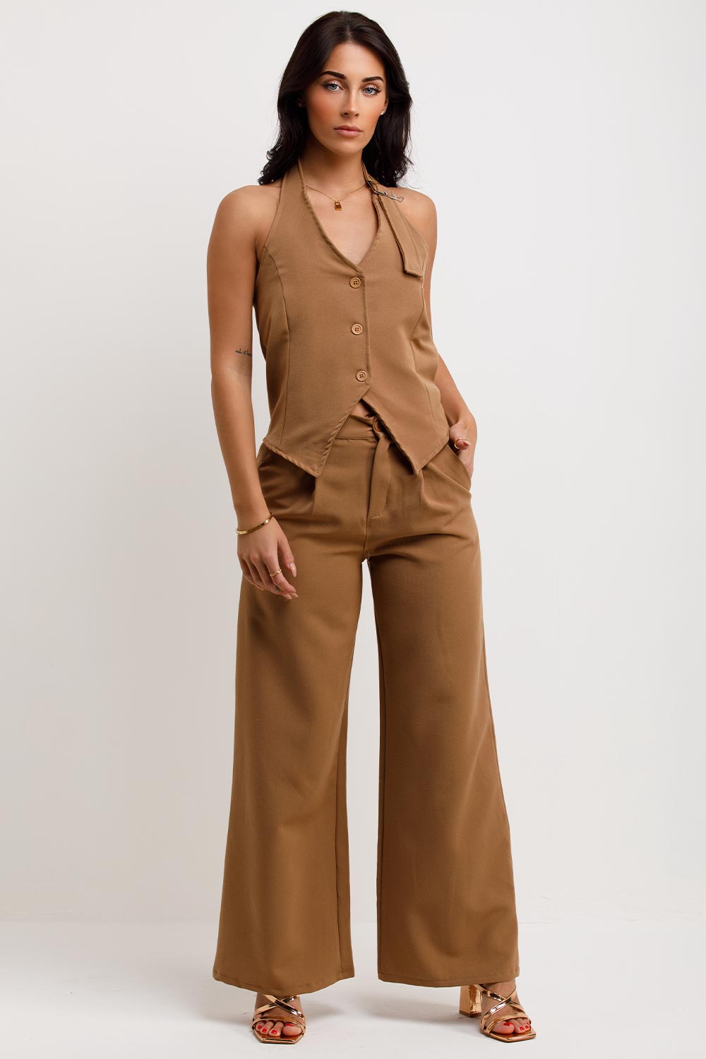 womens waistcoat and trousers co ord zara womens