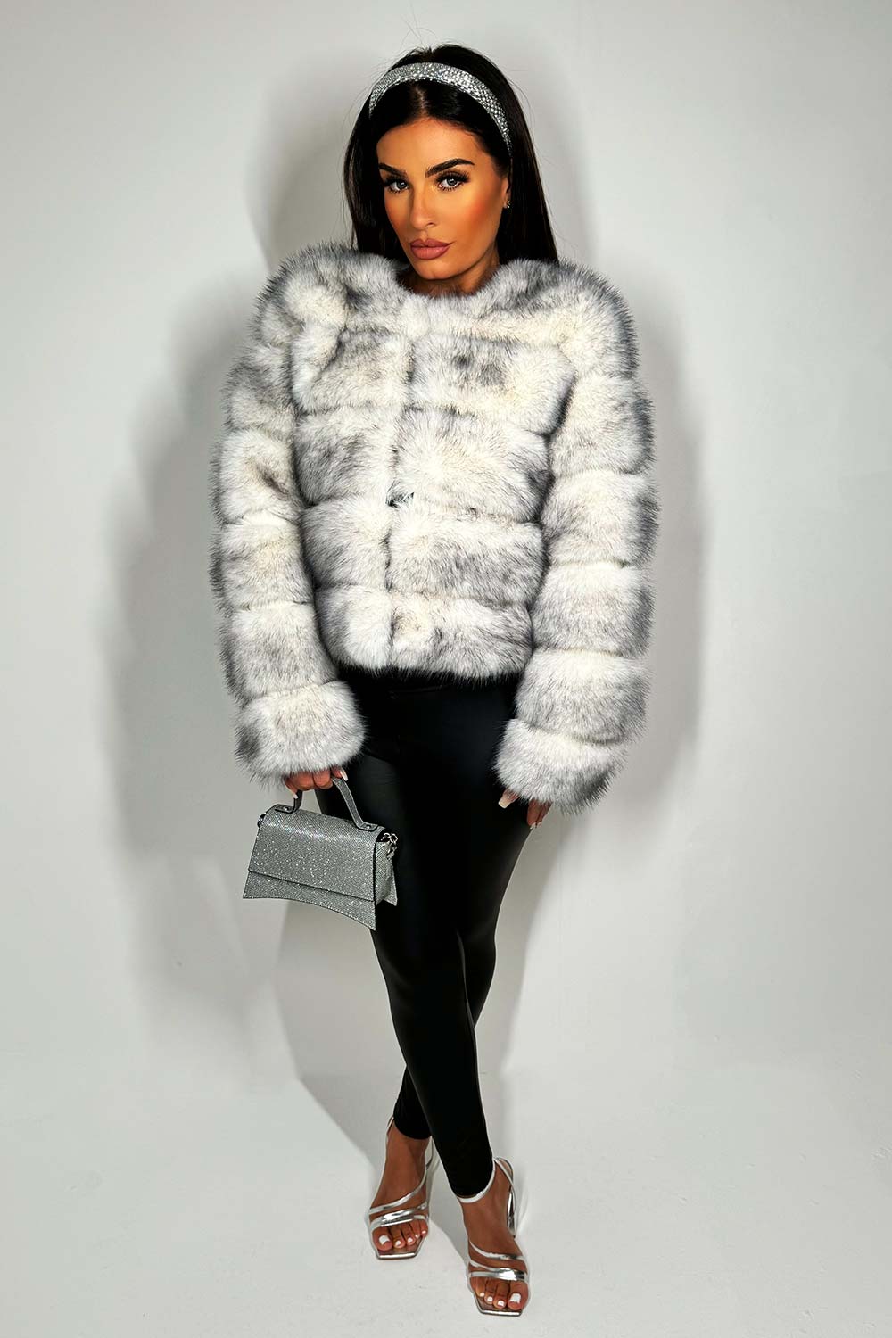 faux fur bubble jacket womens