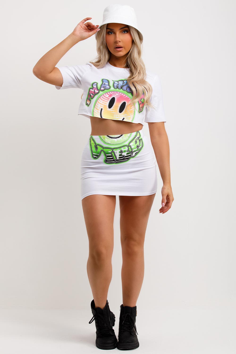 festival rave party mini skirt and top outfit