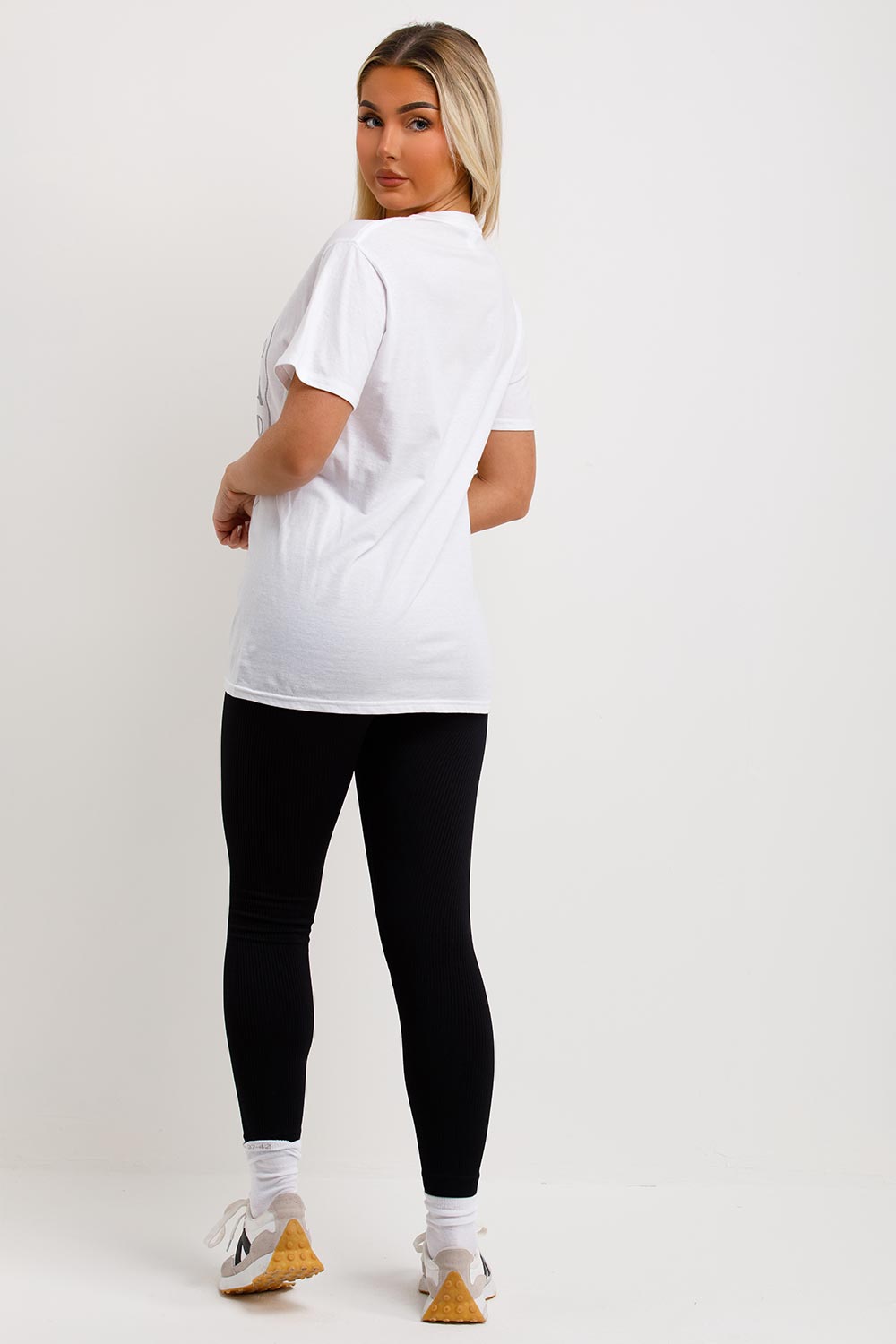 womens white t shirt with round neckline