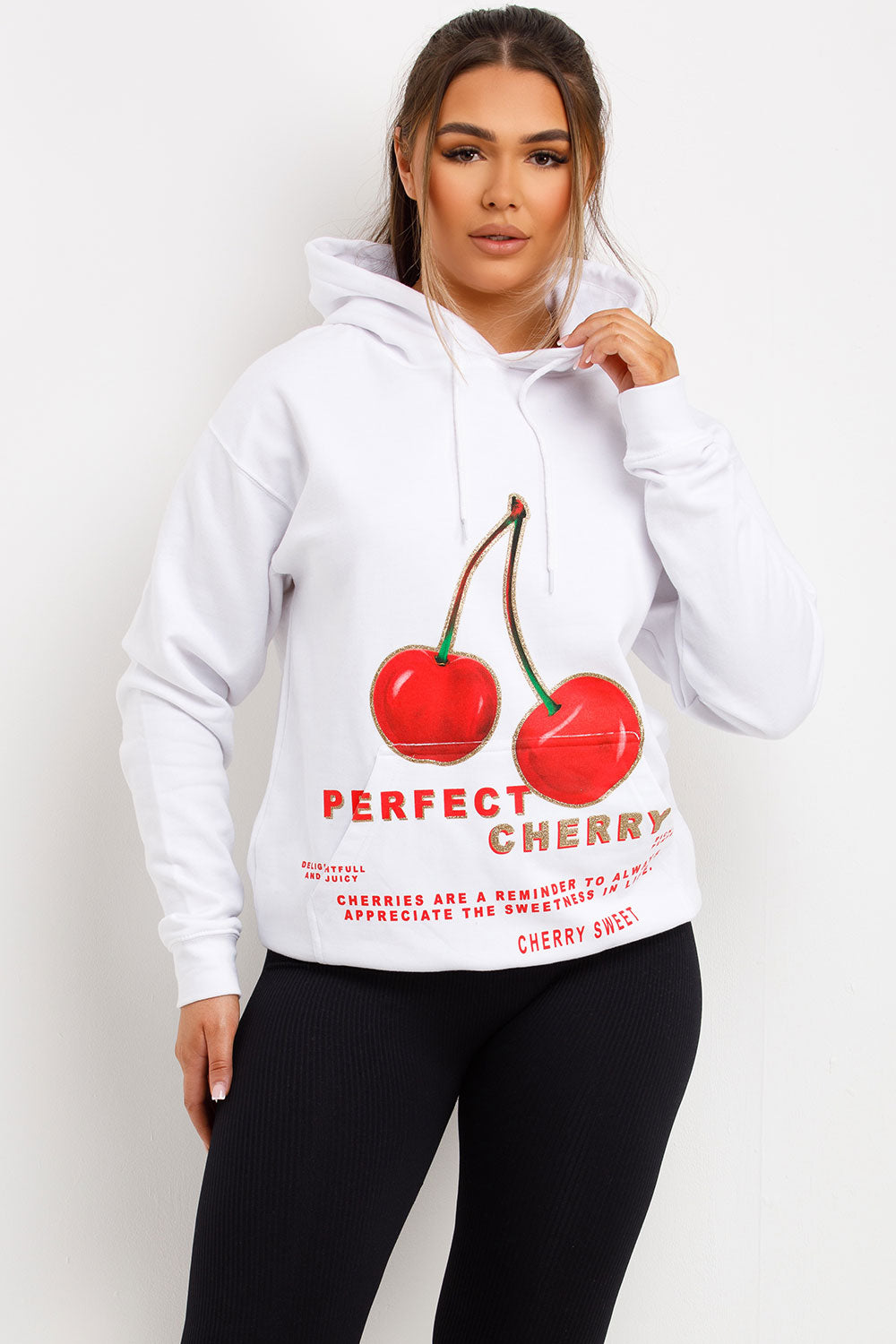 cherry graphic hoodie womens loungewear