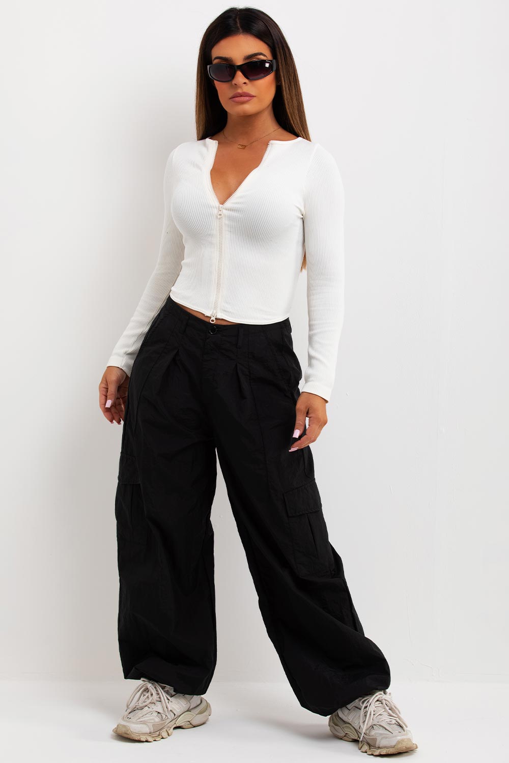 contour rib double zip dip hem top pretty little things tops saletop