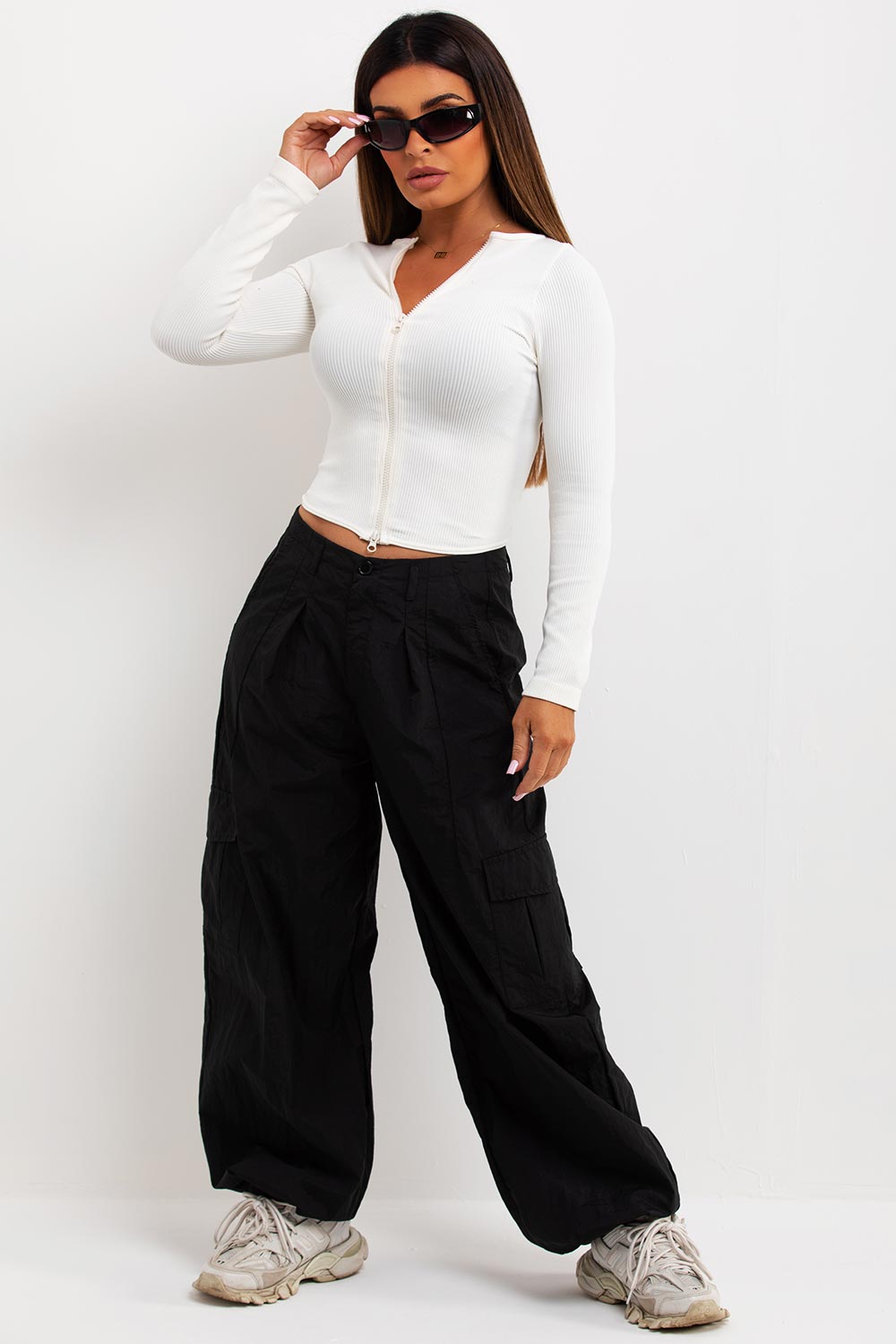 double zip ribbed top with dim hem pretty little things tops sale