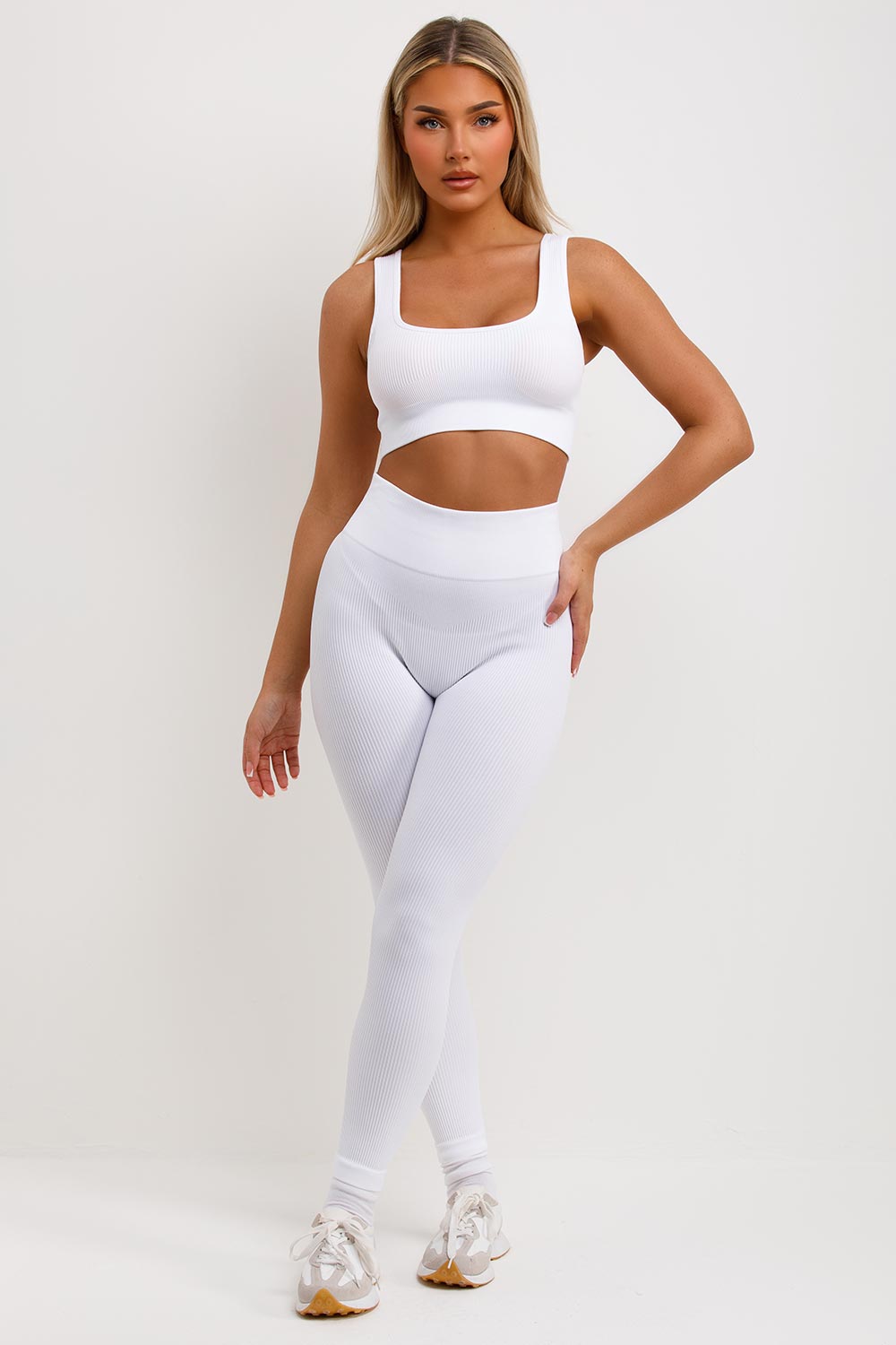 womens leggings and crop top two piece set gym wear co ord