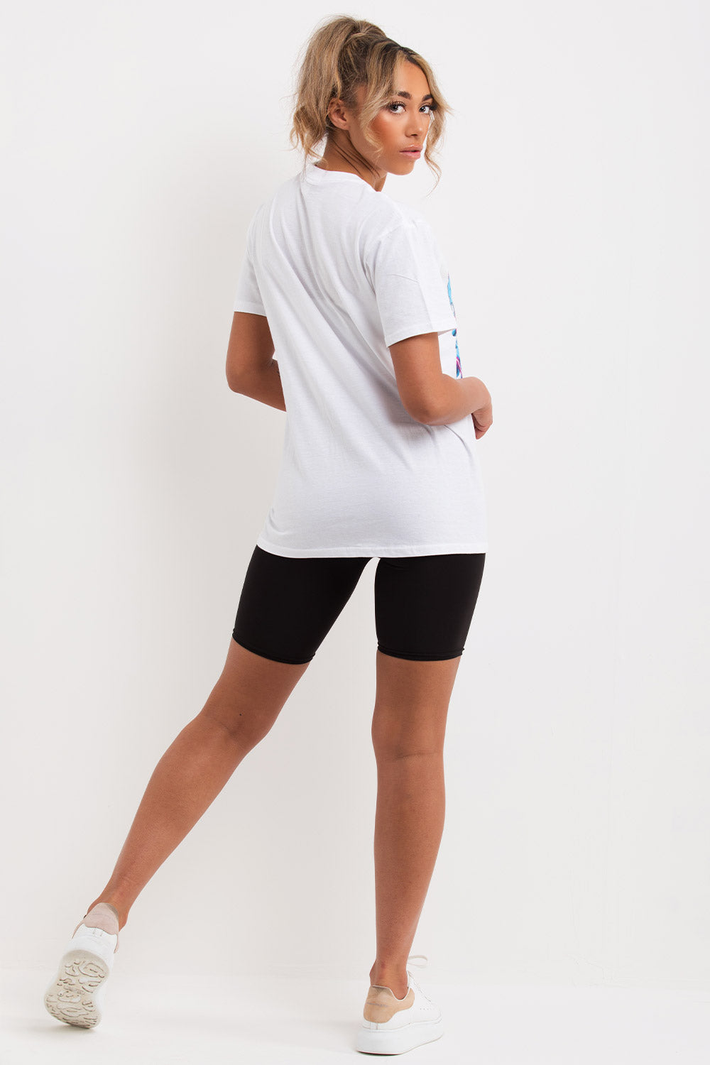 womens cross print oversized t shirt