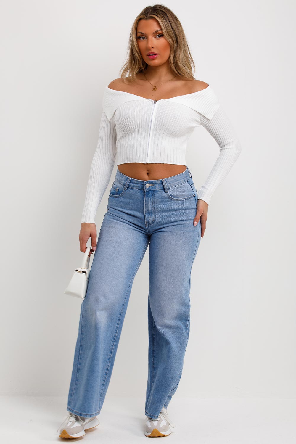 womens off shoulder long sleeve jumper